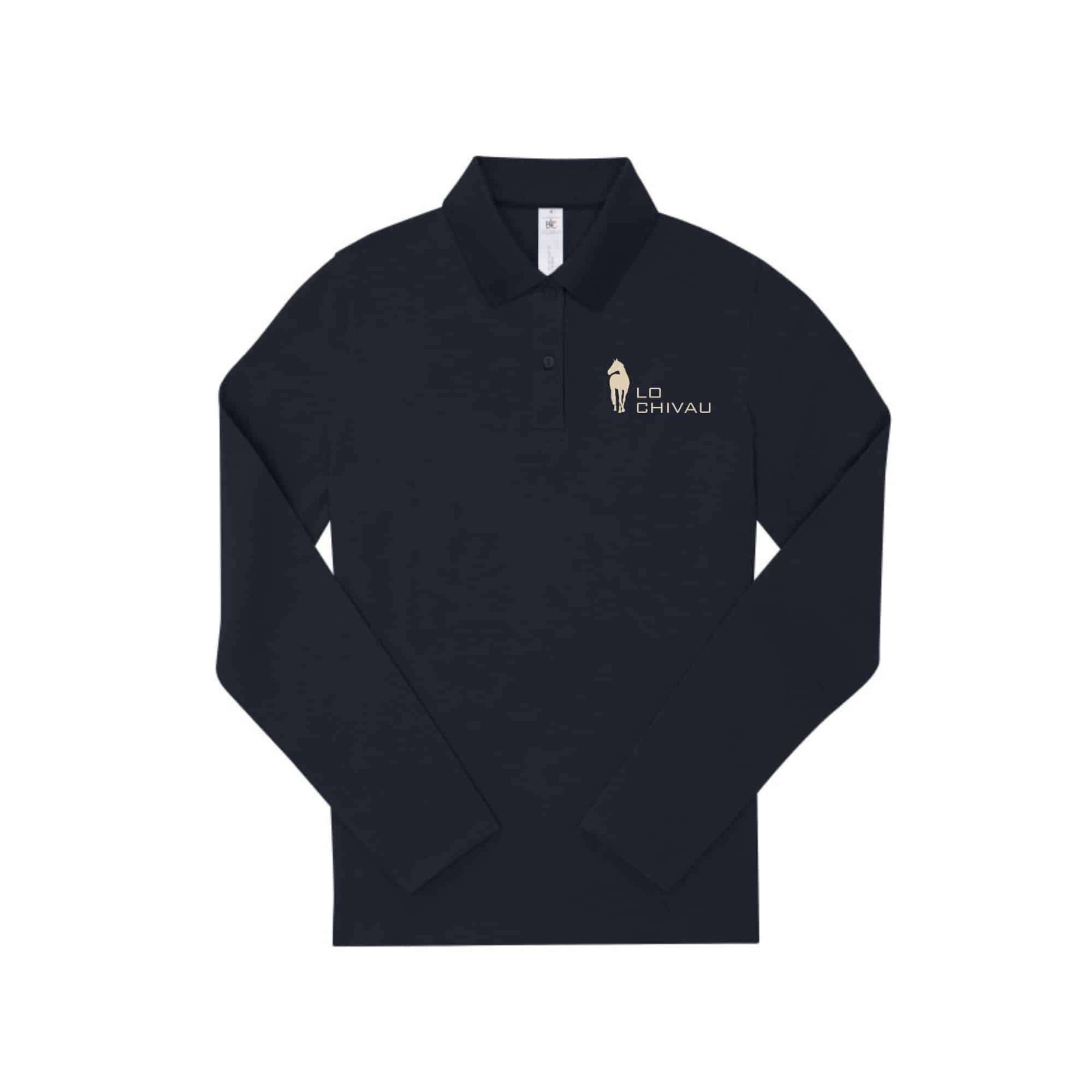 POLO MY POLO 180 MANCHE LONGUE (HOMME) – ECURIE LO CHIVAU – Navy – BCU425