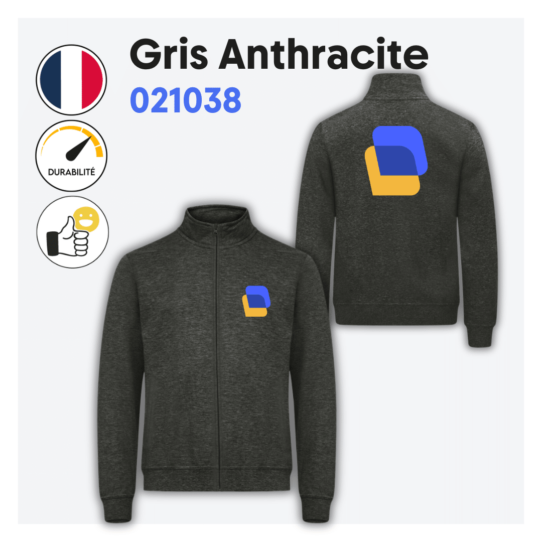 Sweat zippé sans capuche (homme) - 021038 – Image 6