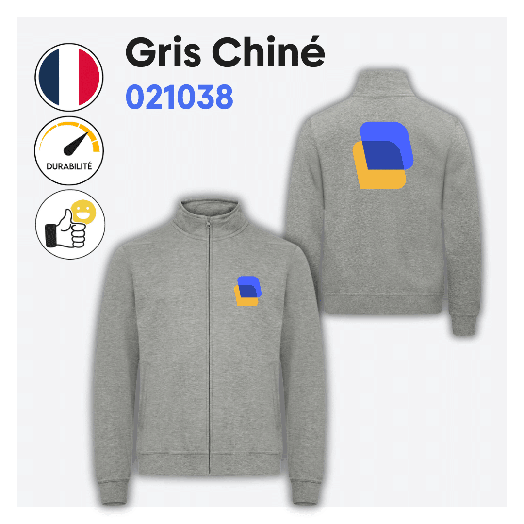 Sweat zippé sans capuche (homme) - 021038 – Image 3