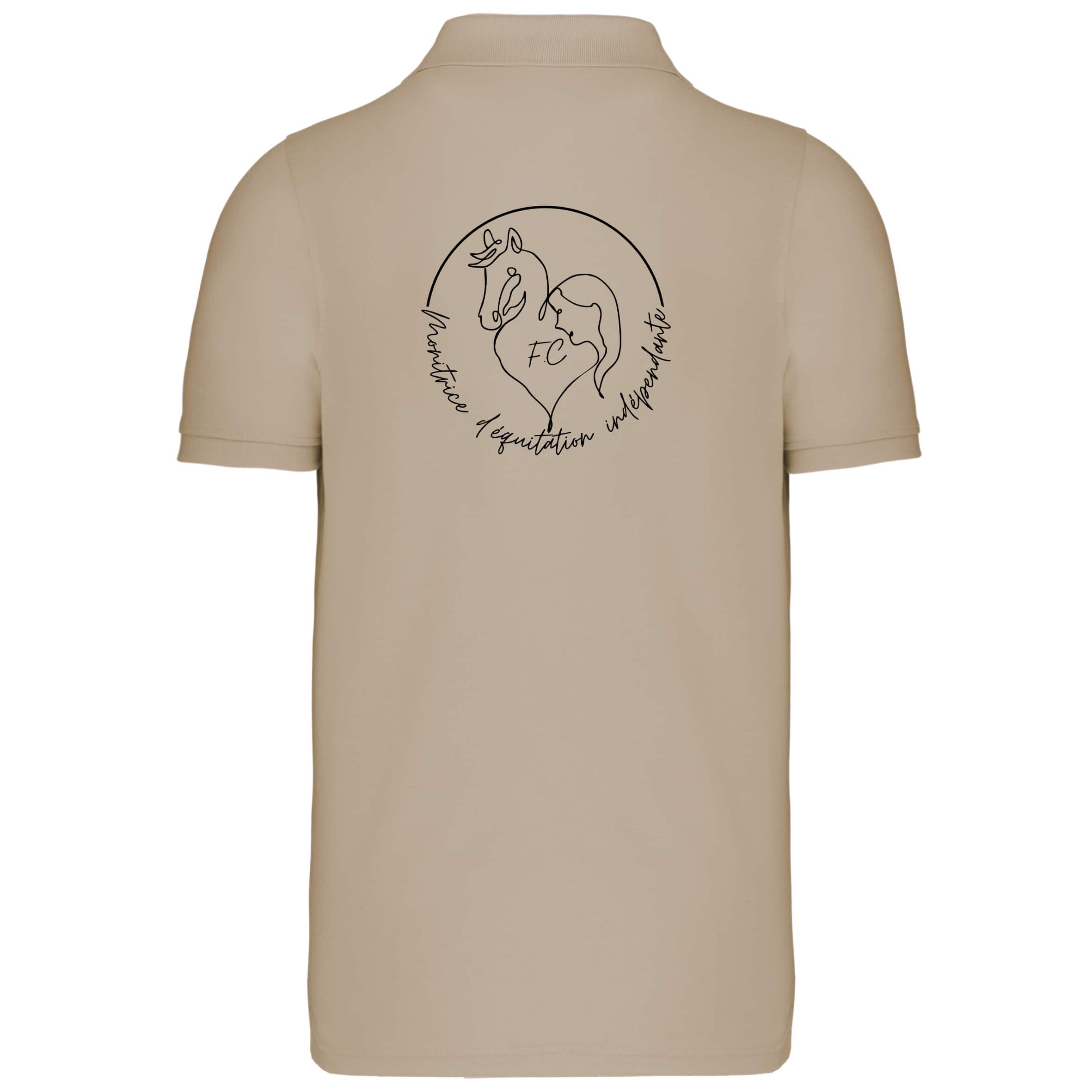 POLO (homme) - F.C - Monitrice d'équitation indépendante - Beige - BCID1 – Image 3