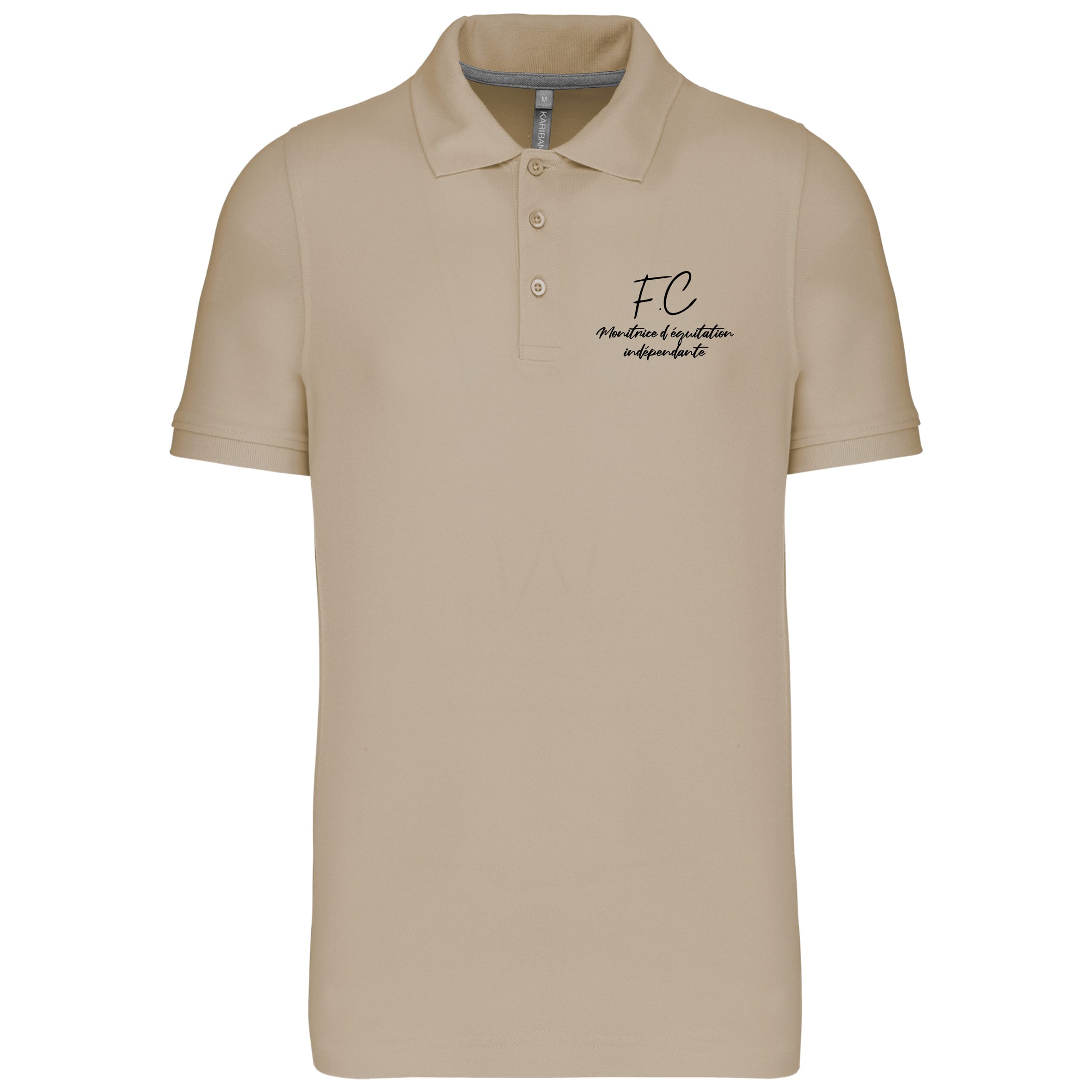 POLO (homme) - F.C - Monitrice d'équitation indépendante - Beige - BCID1