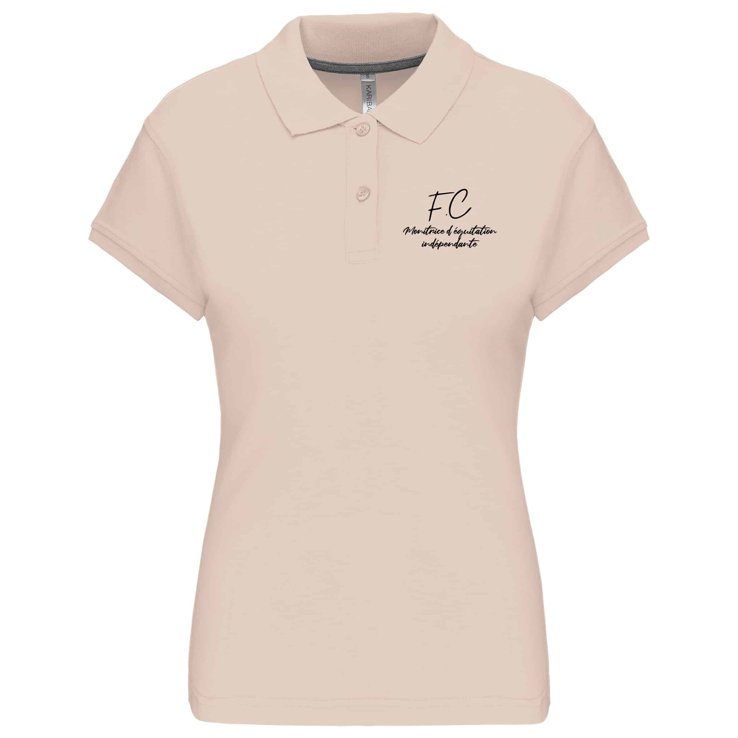 POLO (femme) - F.C - Monitrice d'équitation indépendante - Beige - BCI1F