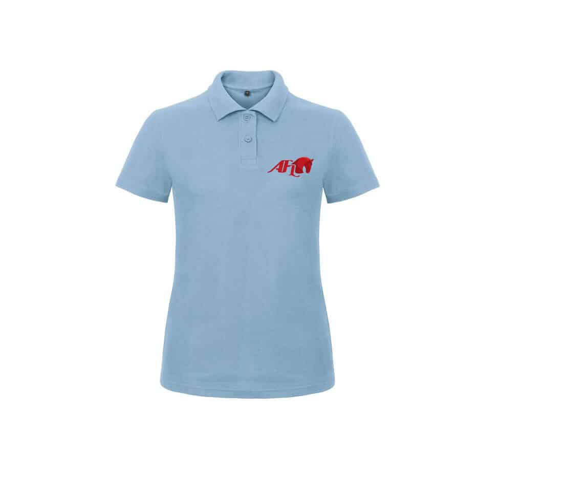 POLO (femme) - ASSOCIATION FRANCAISE DU LUSITANIEN / WORKING EQUITATION FRANCE - Bleu ciel - BCI1F – Image 3