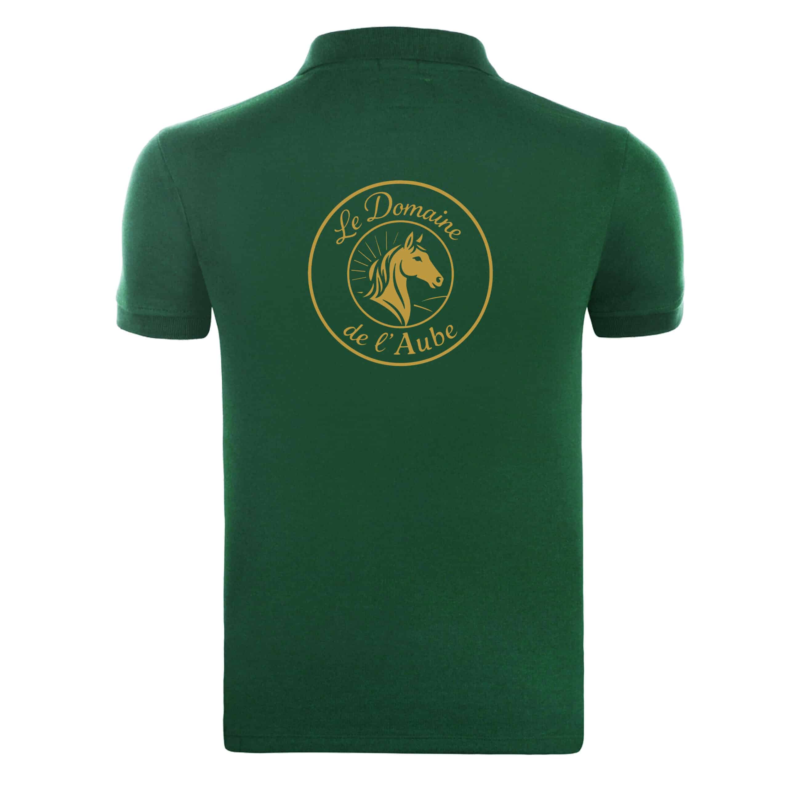 POLO premium (enfant) - Le Domaine de l'Aube - Vert foret - K249 – Image 3