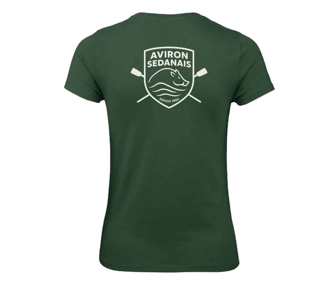T-SHIRT (femme) - Aviron Sedanais - Vert foret - BC04T – Image 3