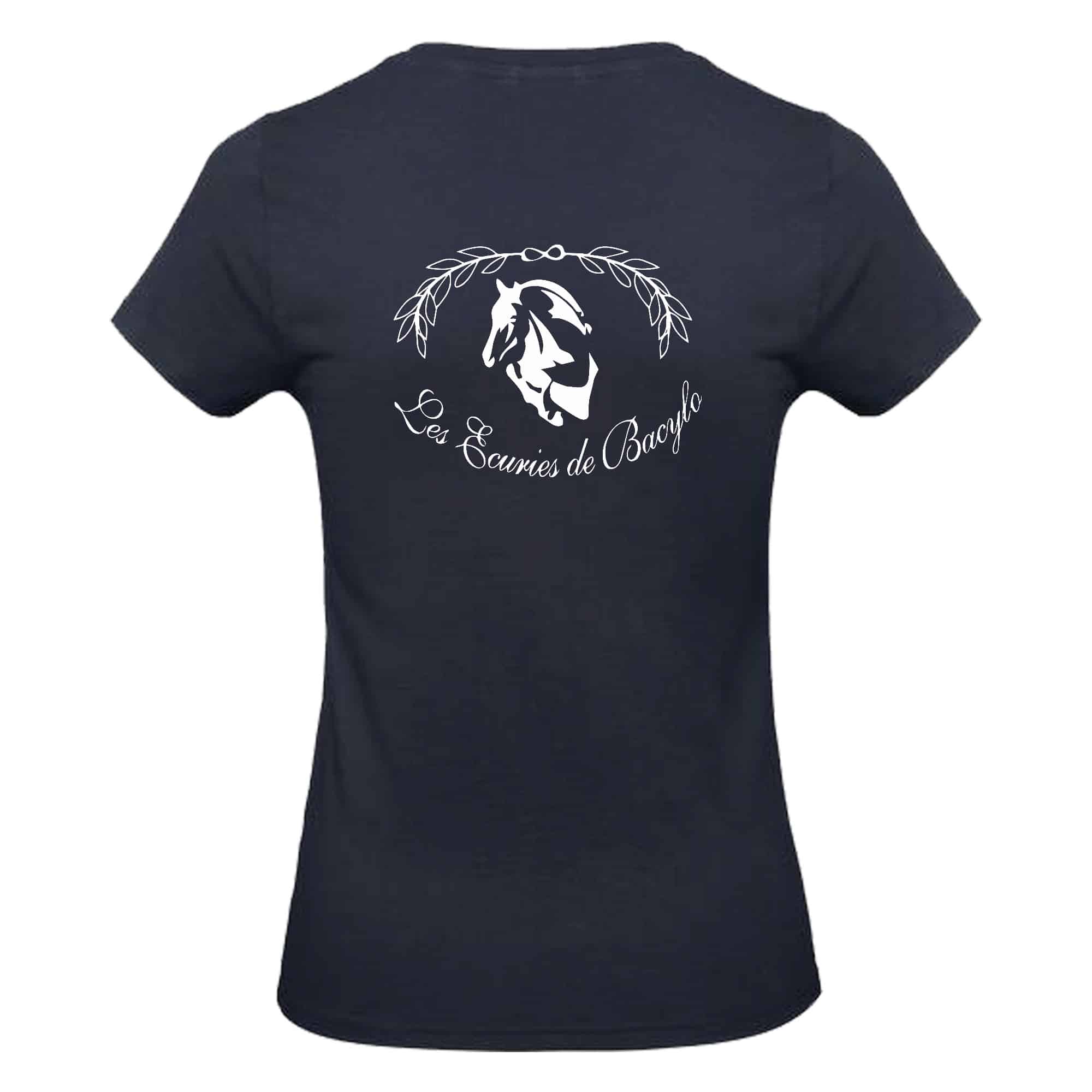 T-SHIRT (femme) - LES ECURIES DE BACYLO - Navy - BC04T – Image 3