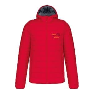 DOUDOUNE AVEC MANCHES ET CAPUCHE (homme) - Ecuries de la boissiere - Rouge - K6110