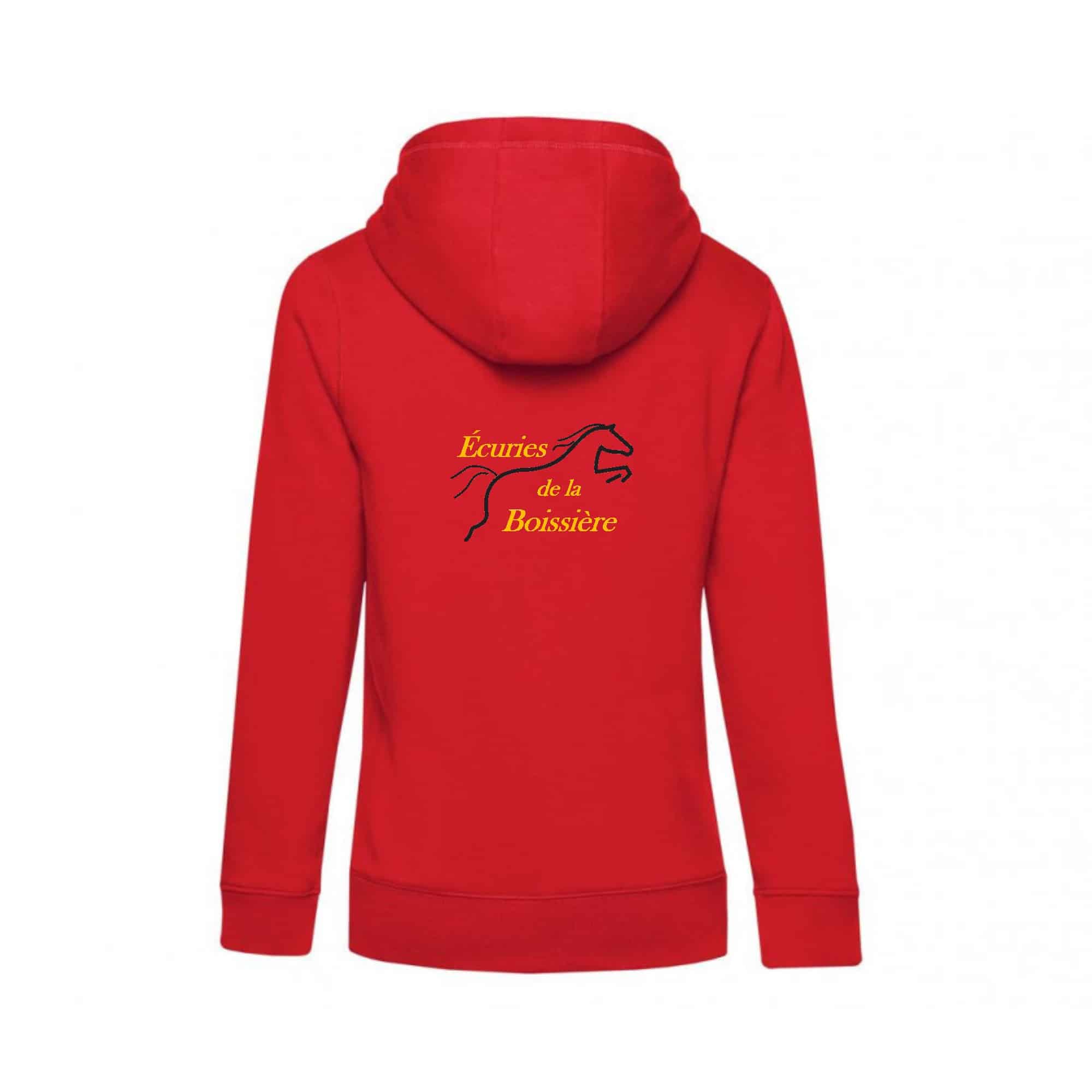 SWEAT ZIPPÉ (femme) - Ecuries de la boissiere - Rouge - BCW03Q – Image 3