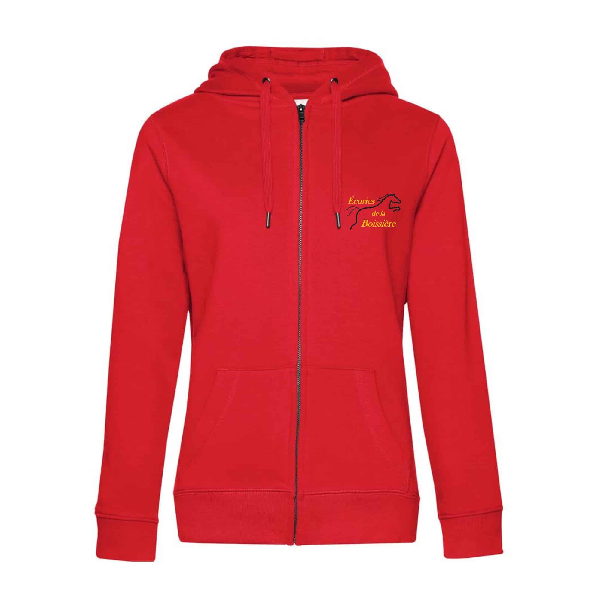 SWEAT ZIPPÉ (femme) - Ecuries de la boissiere - Rouge - BCW03Q