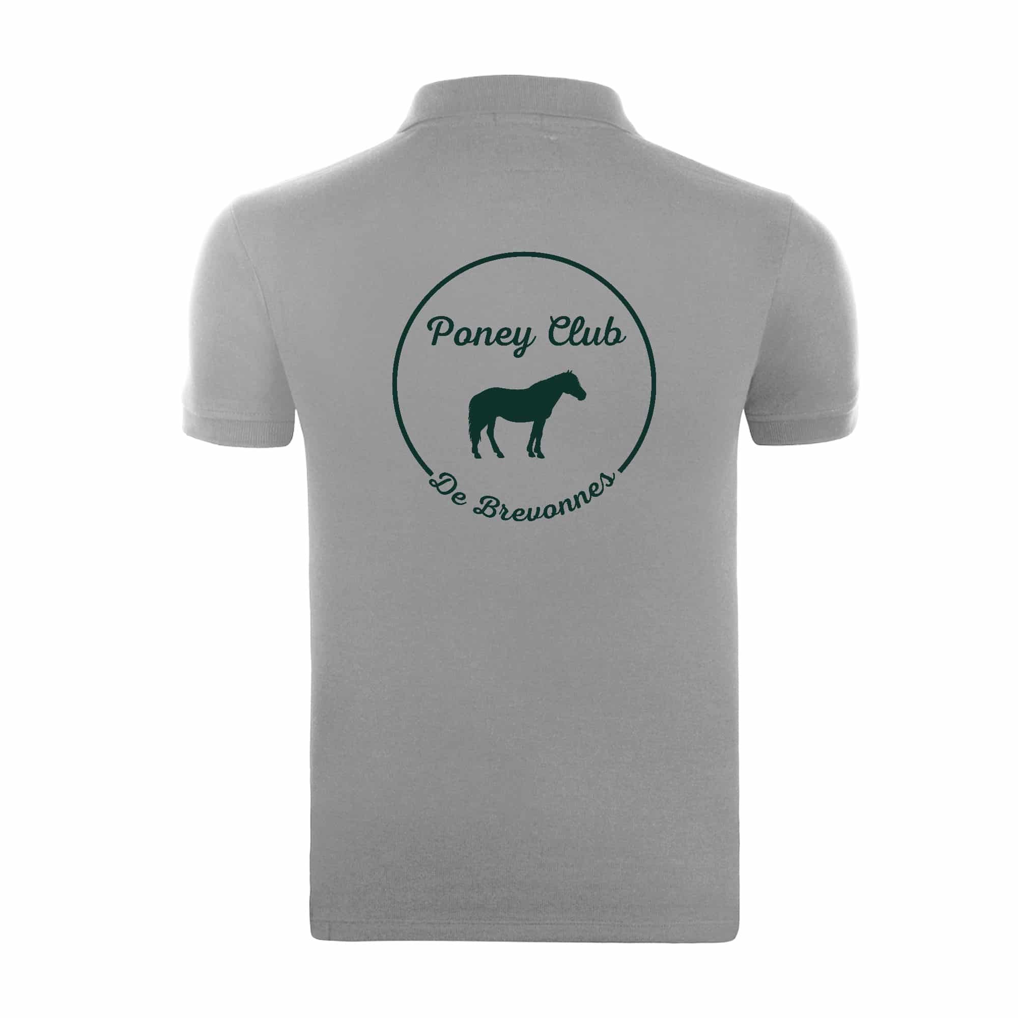 POLO (enfant) - Poney Club De Brevonnes - Gris chiné - BCK424 – Image 3