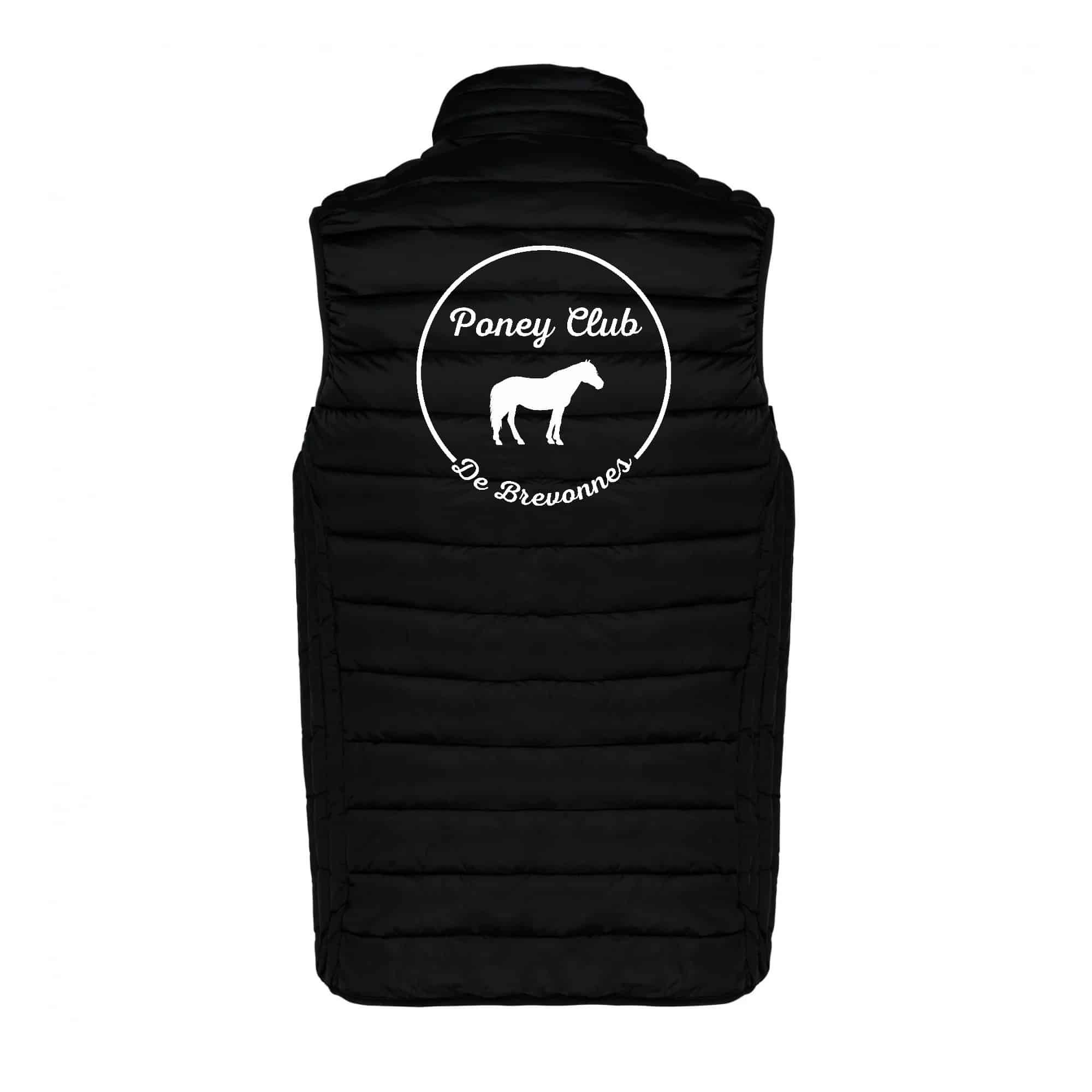DOUDOUNE SANS MANCHES (enfant) - Poney Club De Brevonnes - Noir - K6115 – Image 3