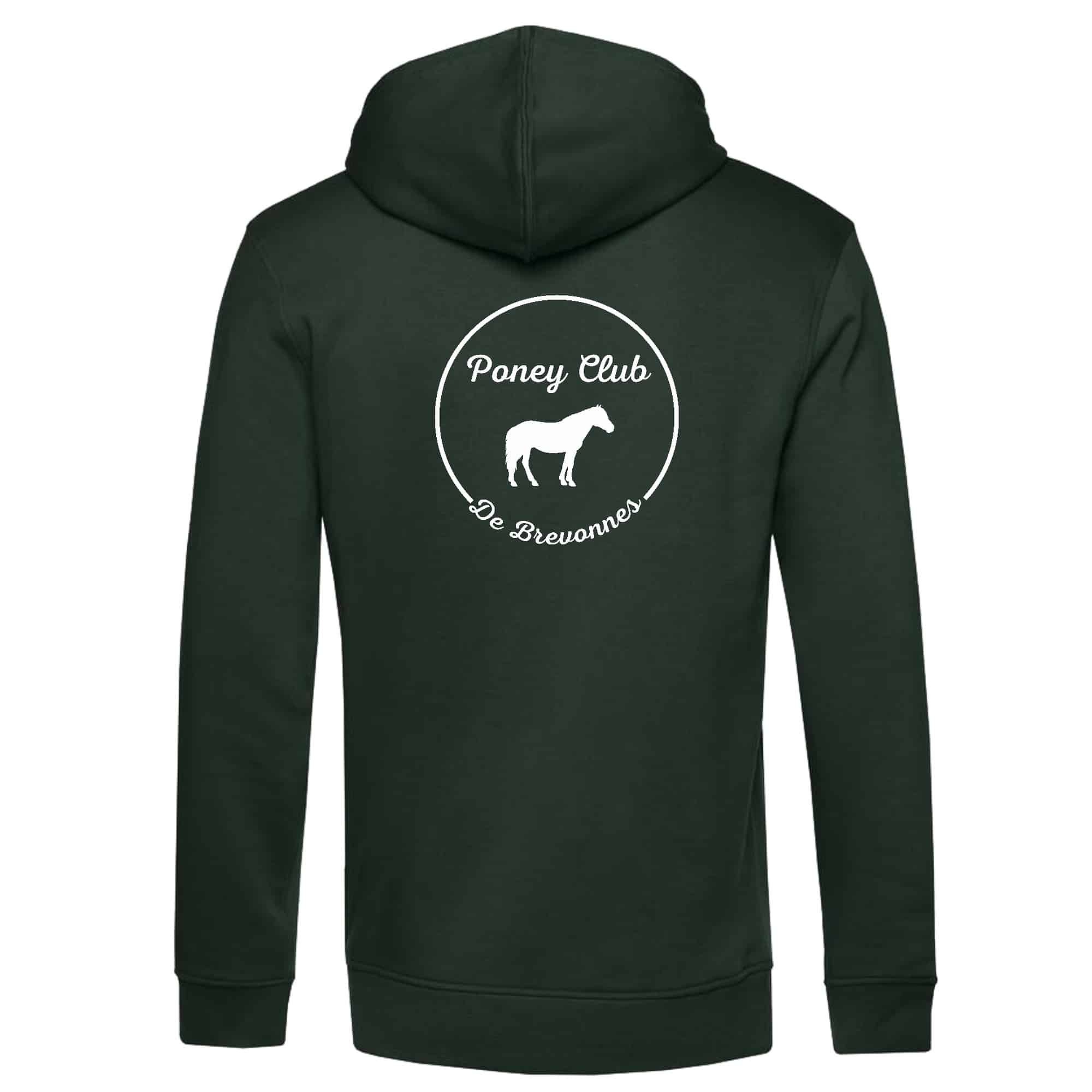 SWEAT A CAPUCHE (enfant) - Poney Club De Brevonnes - Vert foret - K477 – Image 2