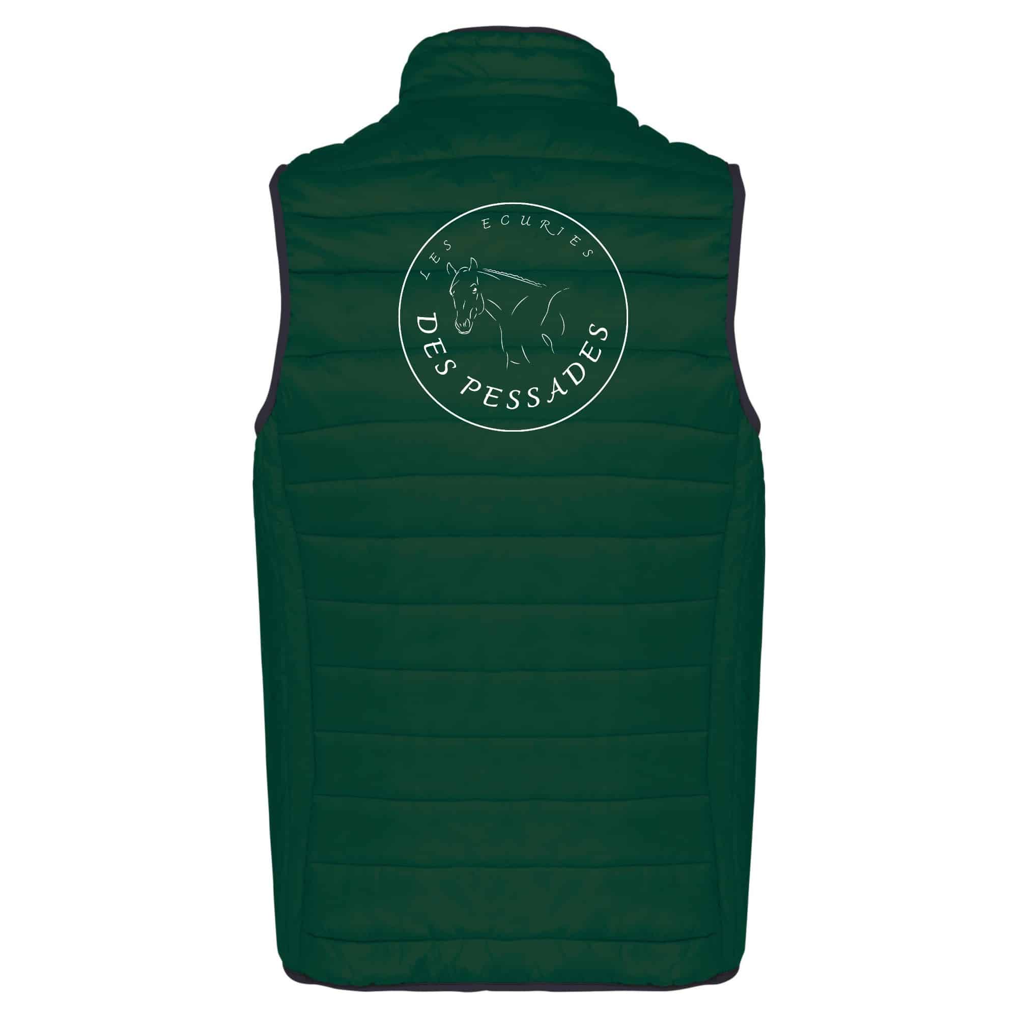 DOUDOUNE SANS MANCHES (homme) - Écurie des Pessades - Vert foret - K6113 – Image 3