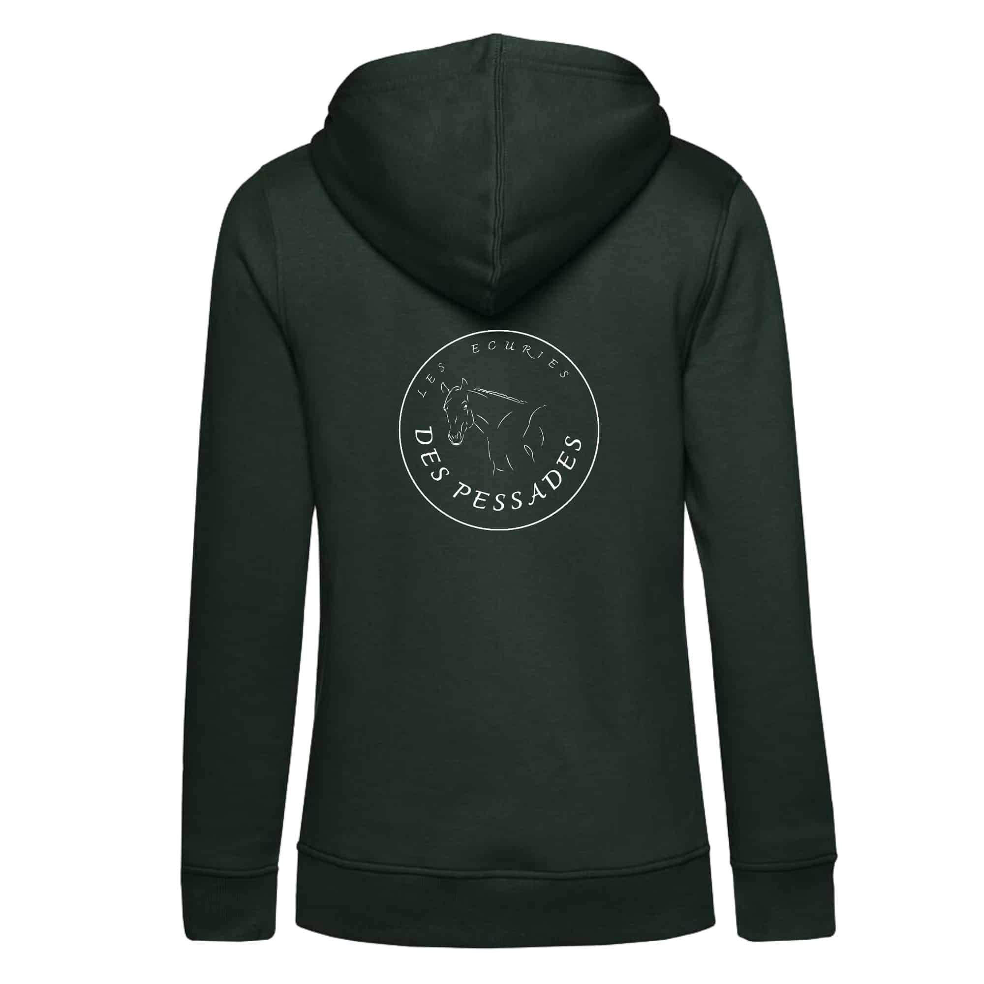 SWEAT A CAPUCHE (femme) – Écurie des Pessades - Vert foret - BCW34B – Image 3
