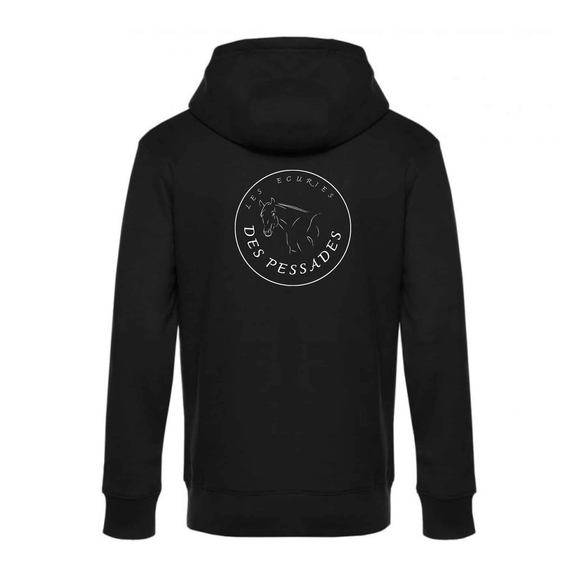 SWEAT ZIPPÉ (Homme) - Écurie des Pessades - Noir - BCU03K – Image 3