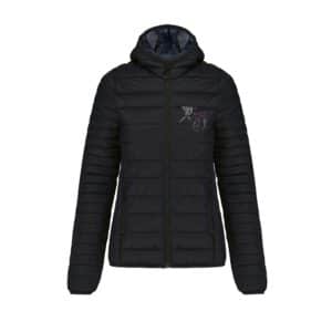 DOUDOUNE AVEC MANCHES ET CAPUCHE (femme) - Écuries du Jannah - Noir - K6111