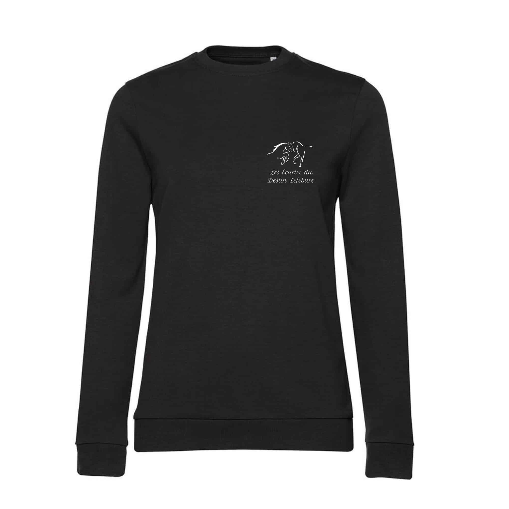 SWEAT COL ROND (femme) - Écuries du Destin Lefebure - Noir - BCW01Q