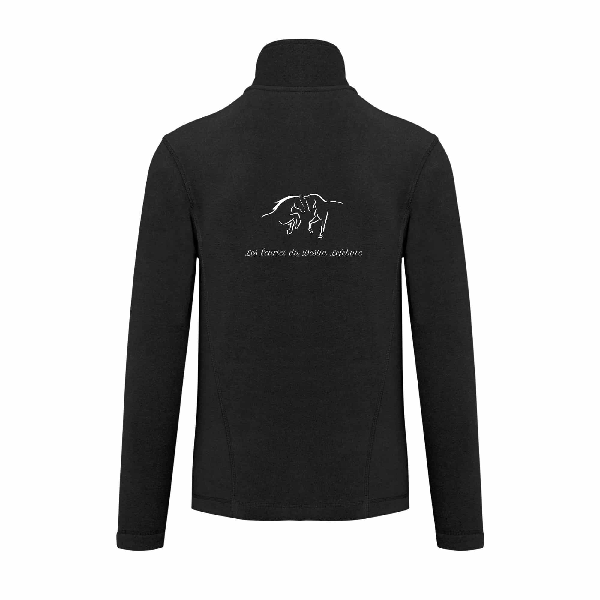 Veste micropolaire zippée (femme) – Écuries du Destin Lefebure - Noir – K907 – Image 3