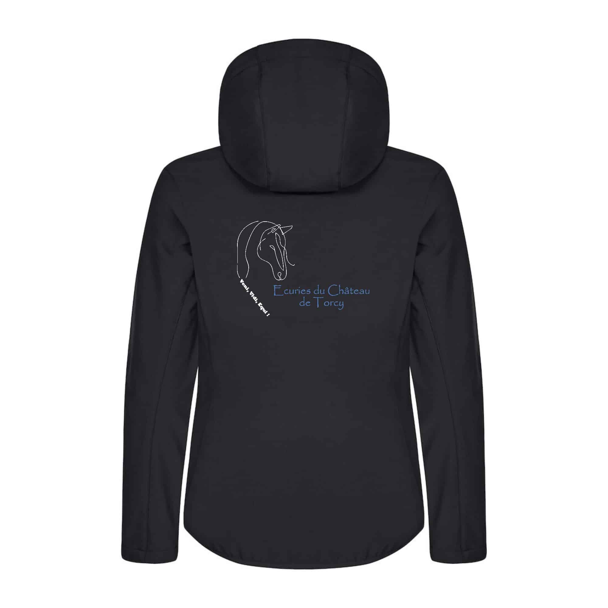 SWEAT ZIPPÉ (femme) - LES ECURIES DU CHATEAU DE TORCY - Noir - BCW03Q – Image 3