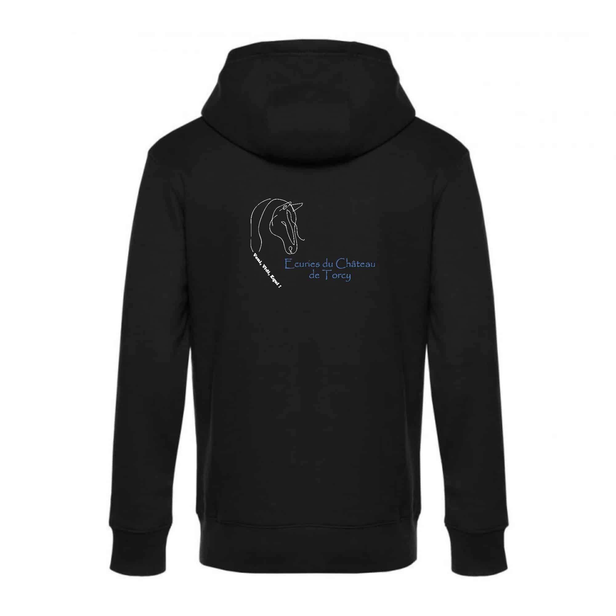 SWEAT ZIPPÉ (enfant) - LES ECURIES DU CHATEAU DE TORCY - Noir - K455 – Image 3