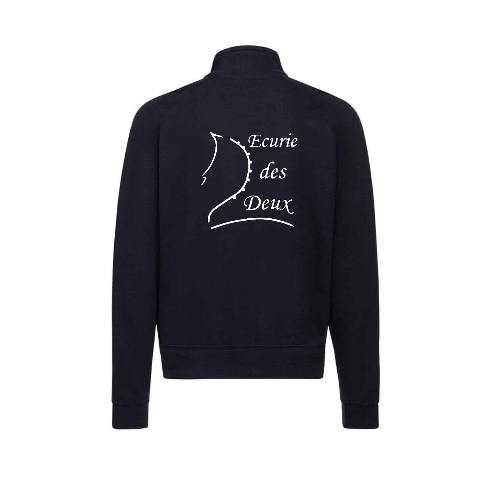SWEAT ZIPPE SANS CAPUCHE (homme) - Écurie des Deux - Navy - SC365 – Image 2
