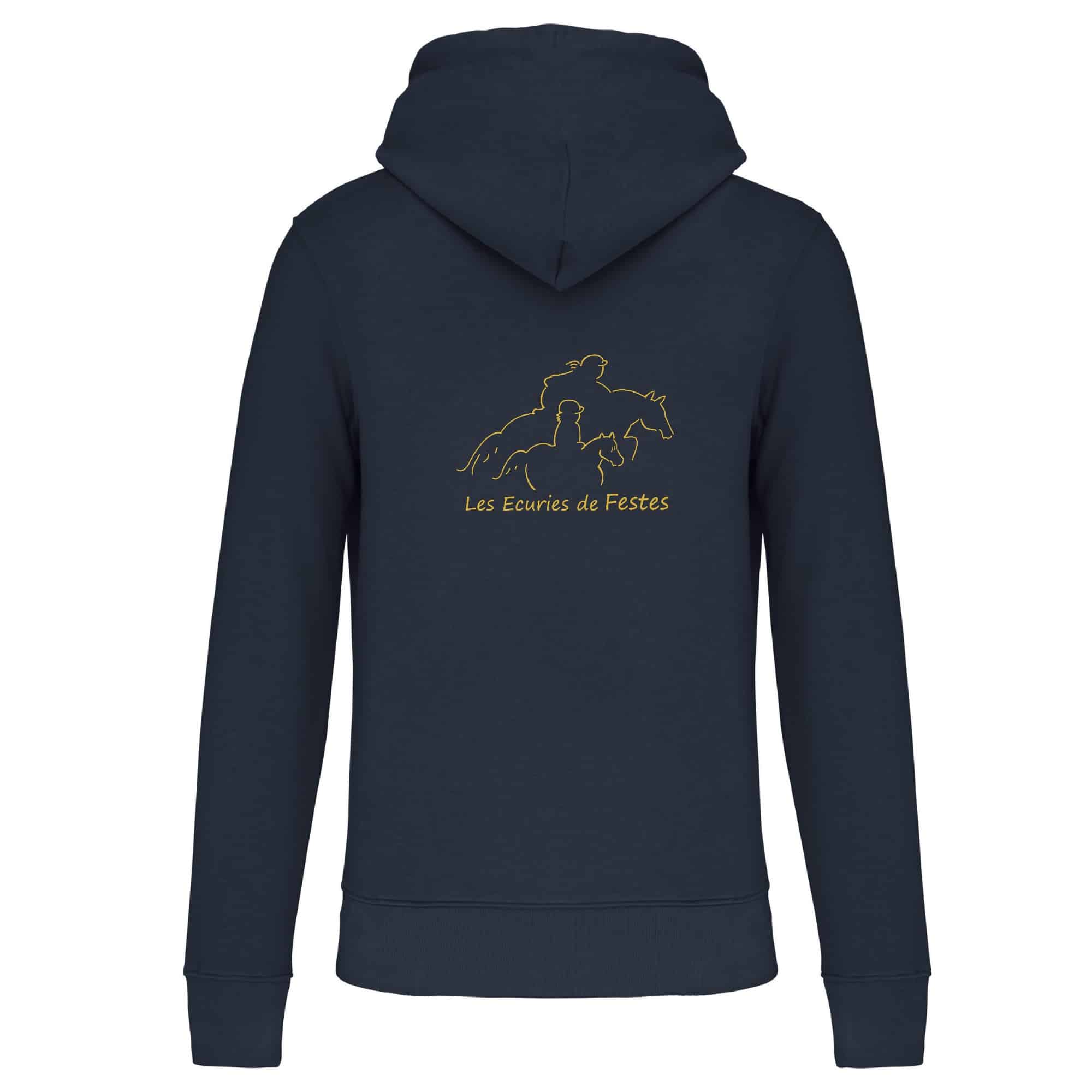 Sweat avec capuche et poche kangourou (enfant) - Ecurie de Festes – Navy - K4029 – Image 3