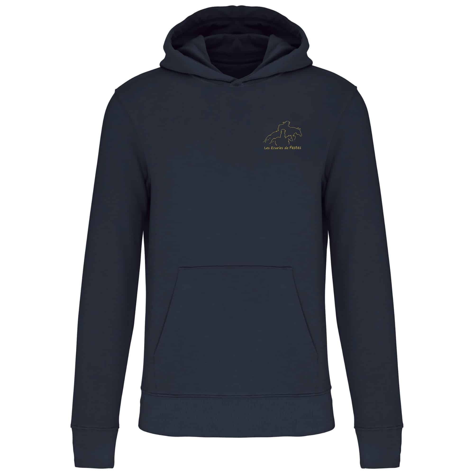 Sweat avec capuche et poche kangourou (enfant) - Ecurie de Festes – Navy - K4029