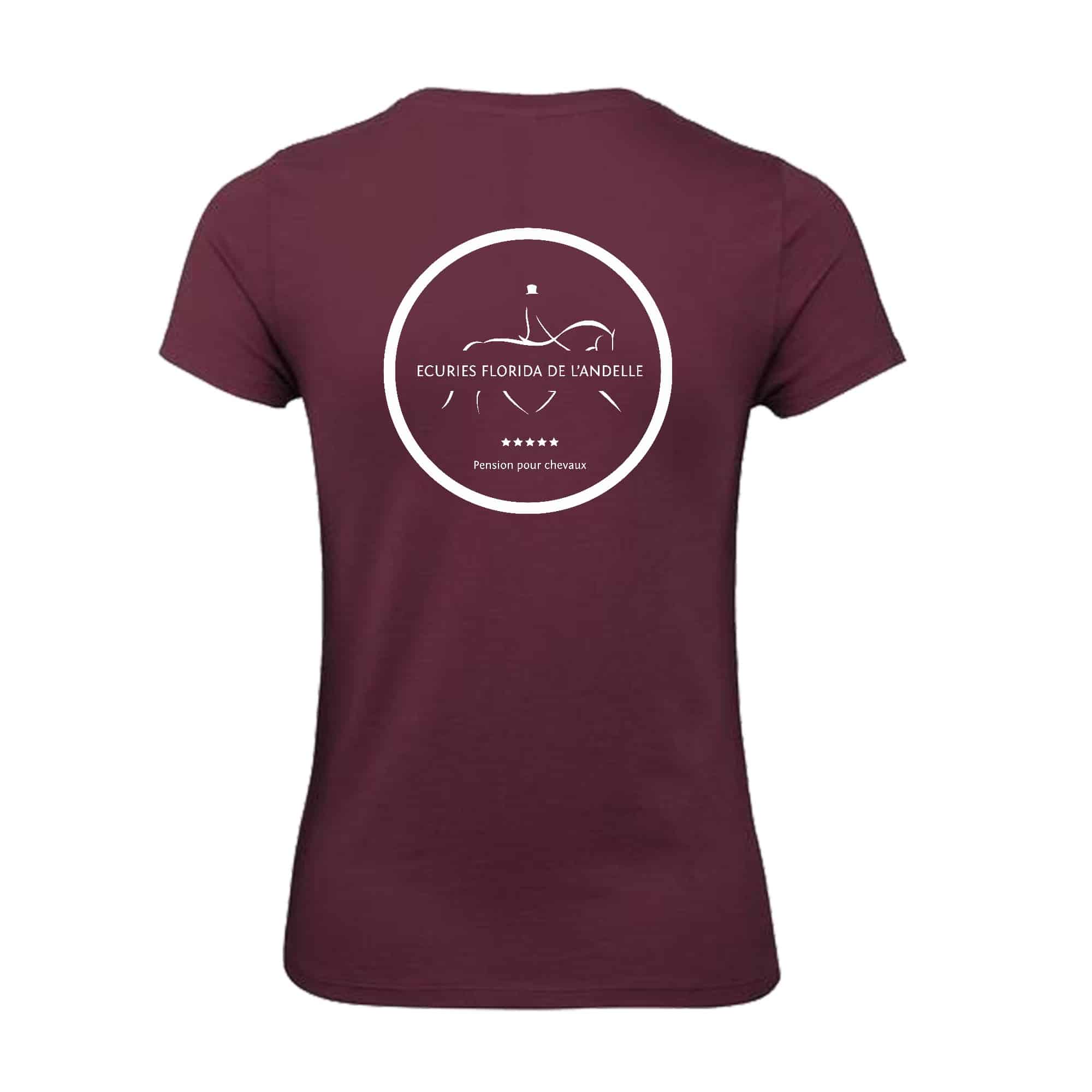 T-SHIRT (femme) - Ecuries Florida de l'Andelle - Bordeaux - BC04T – Image 3