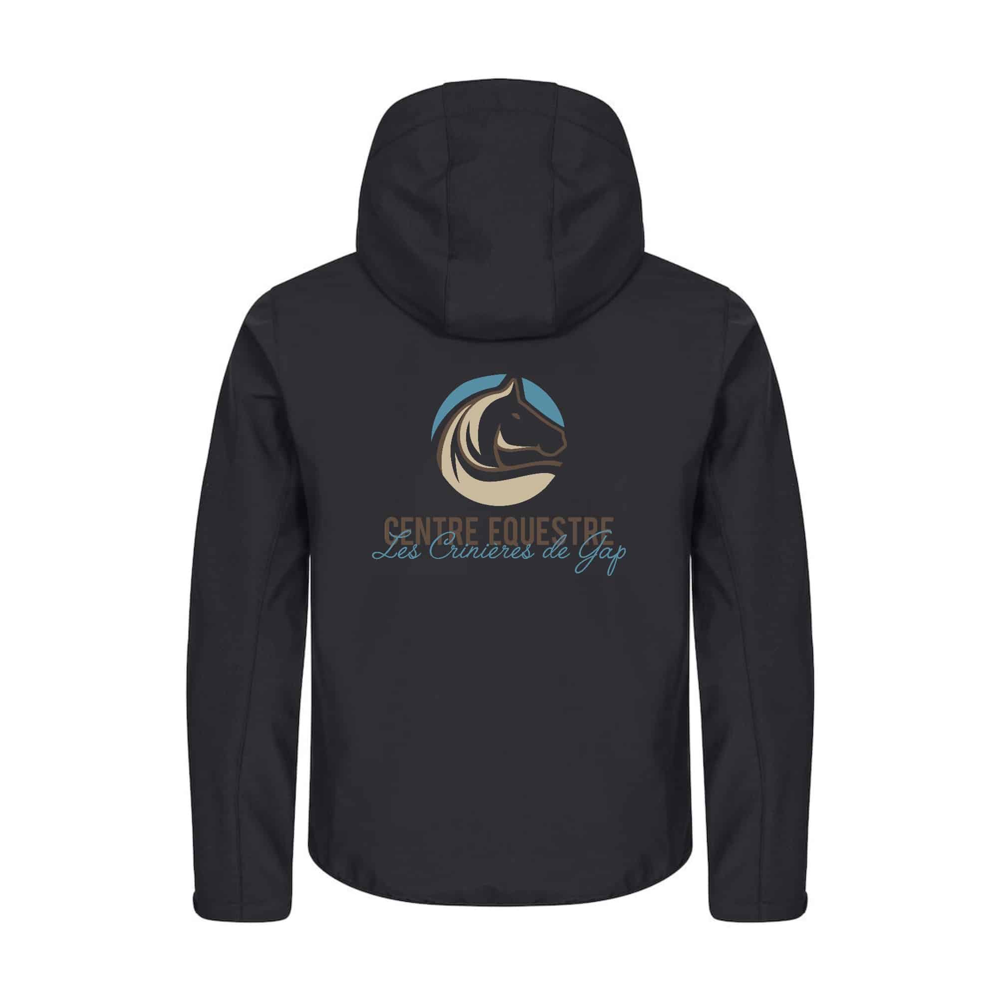 SOFTSHELL "Classic" (homme) - Centre équestre les crinières de gap - Noir - 0200912 – Image 3