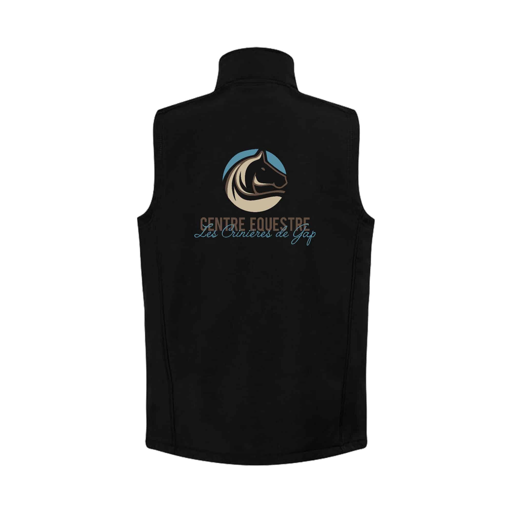 SOFTSHELL SANS MANCHE (femme) – Centre équestre les crinières de gap - Noir - R232F – Image 2