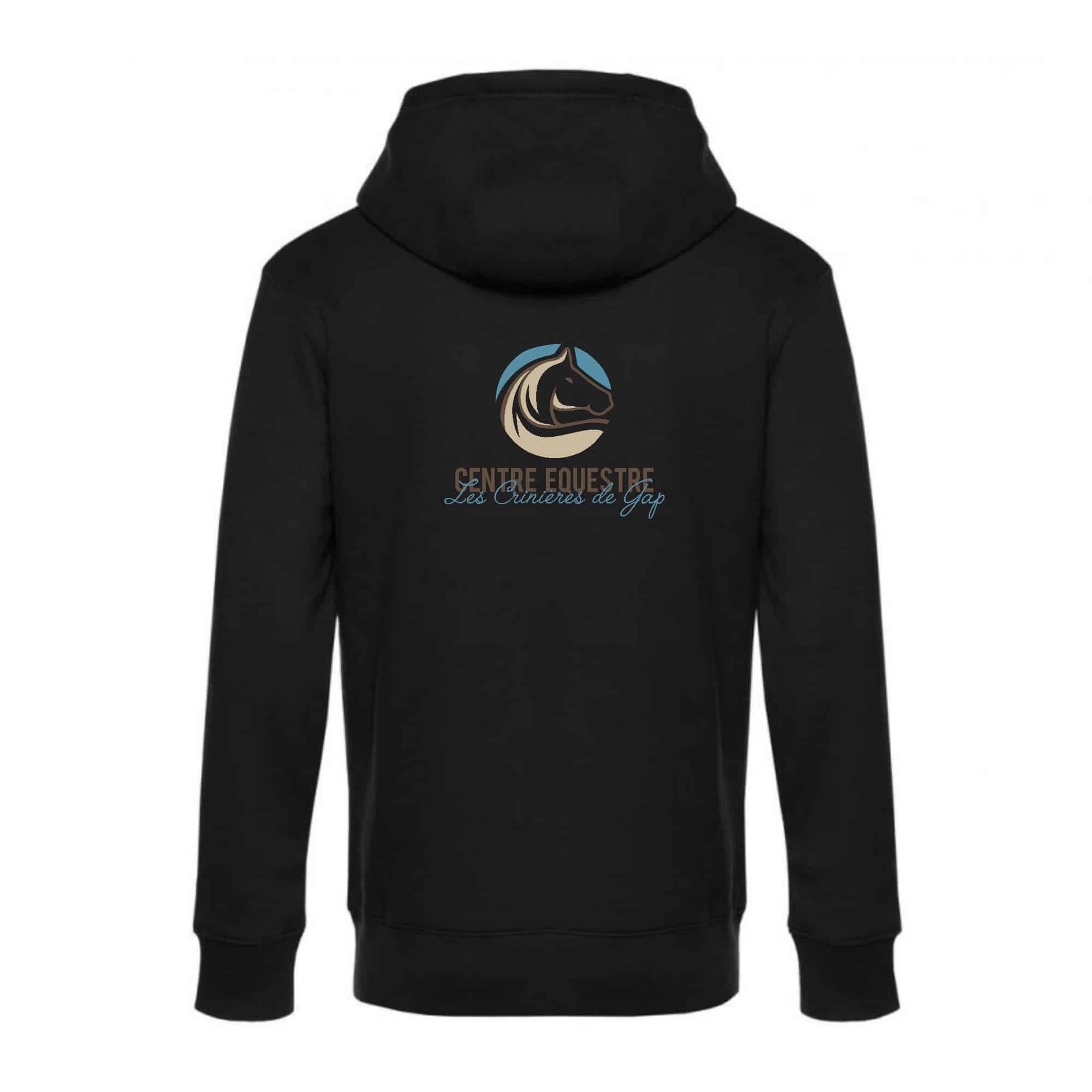SWEAT ZIPPÉ (enfant) - Centre équestre les crinières de gap - Noir - K455 – Image 3