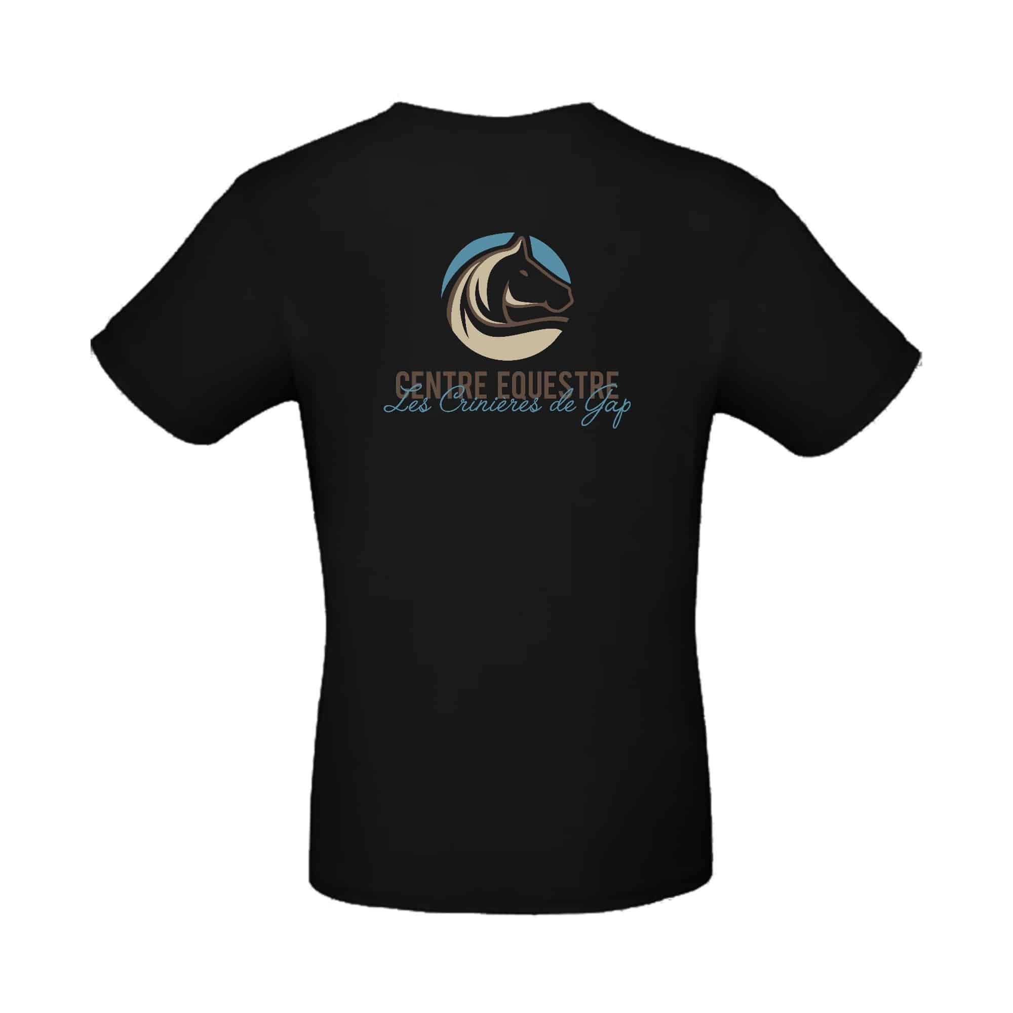 T-SHIRT (enfant) - Centre équestre les crinières de gap - Noir - BC03TK – Image 3