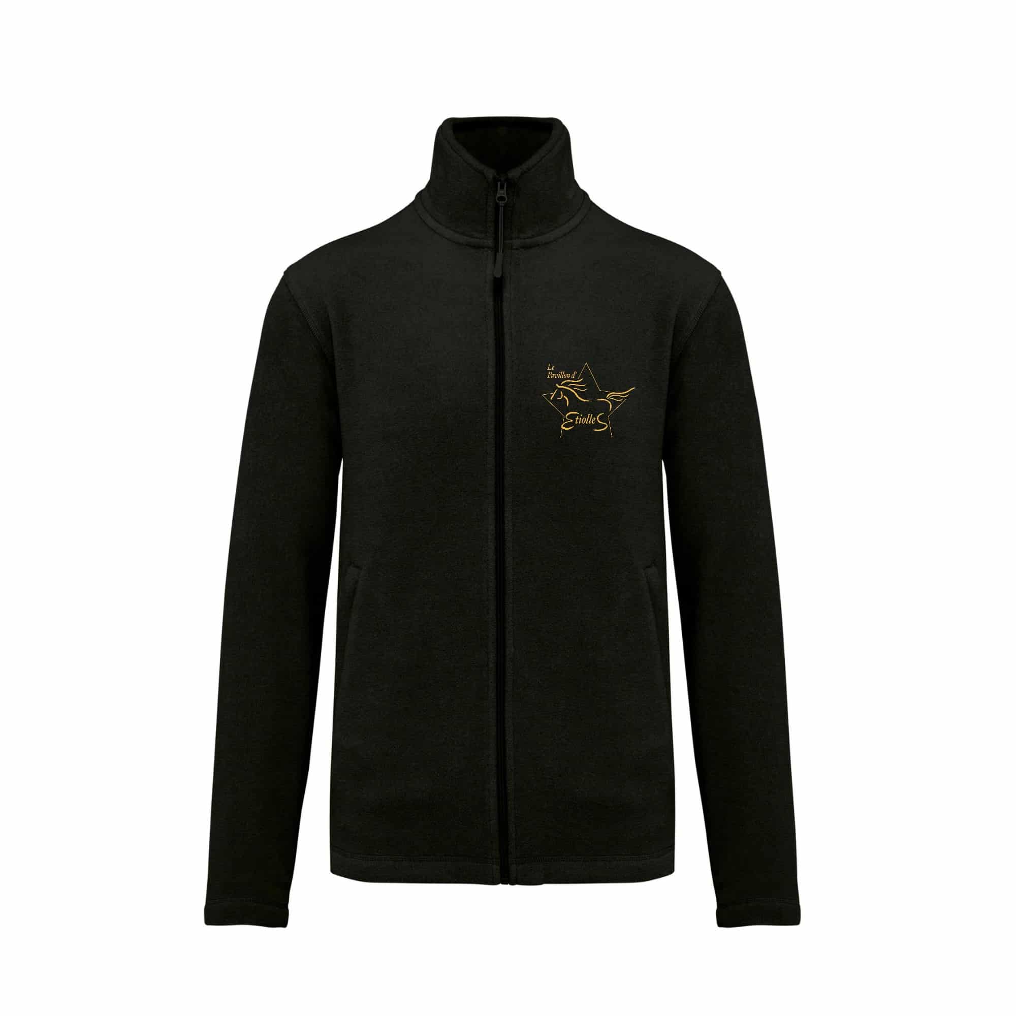 Veste micropolaire zippée (homme) – L’écurie du pavillon d’étiolles - Noir – K911