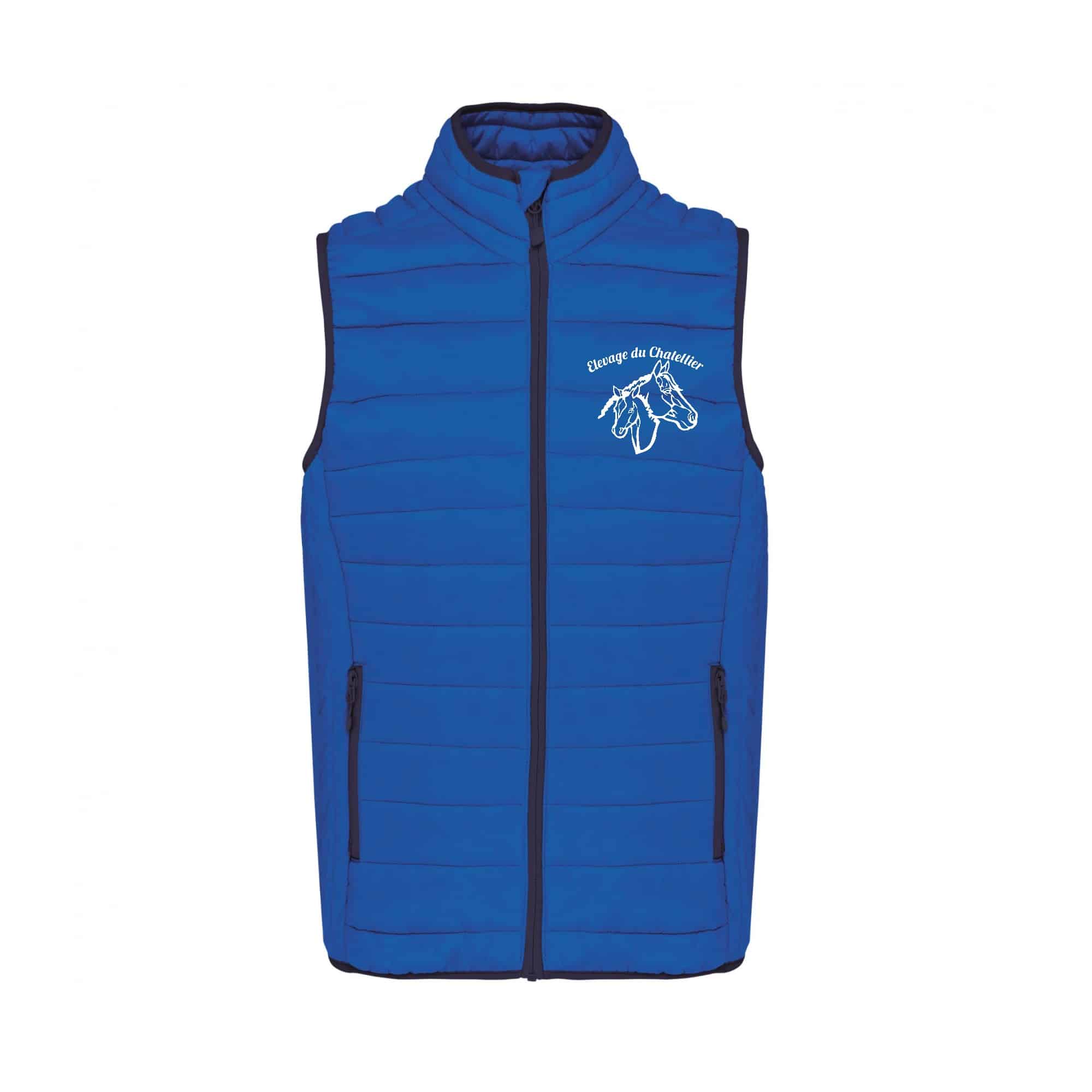 DOUDOUNE SANS MANCHES (homme) - Elevage du Chatellier – Bleu roi - K6113