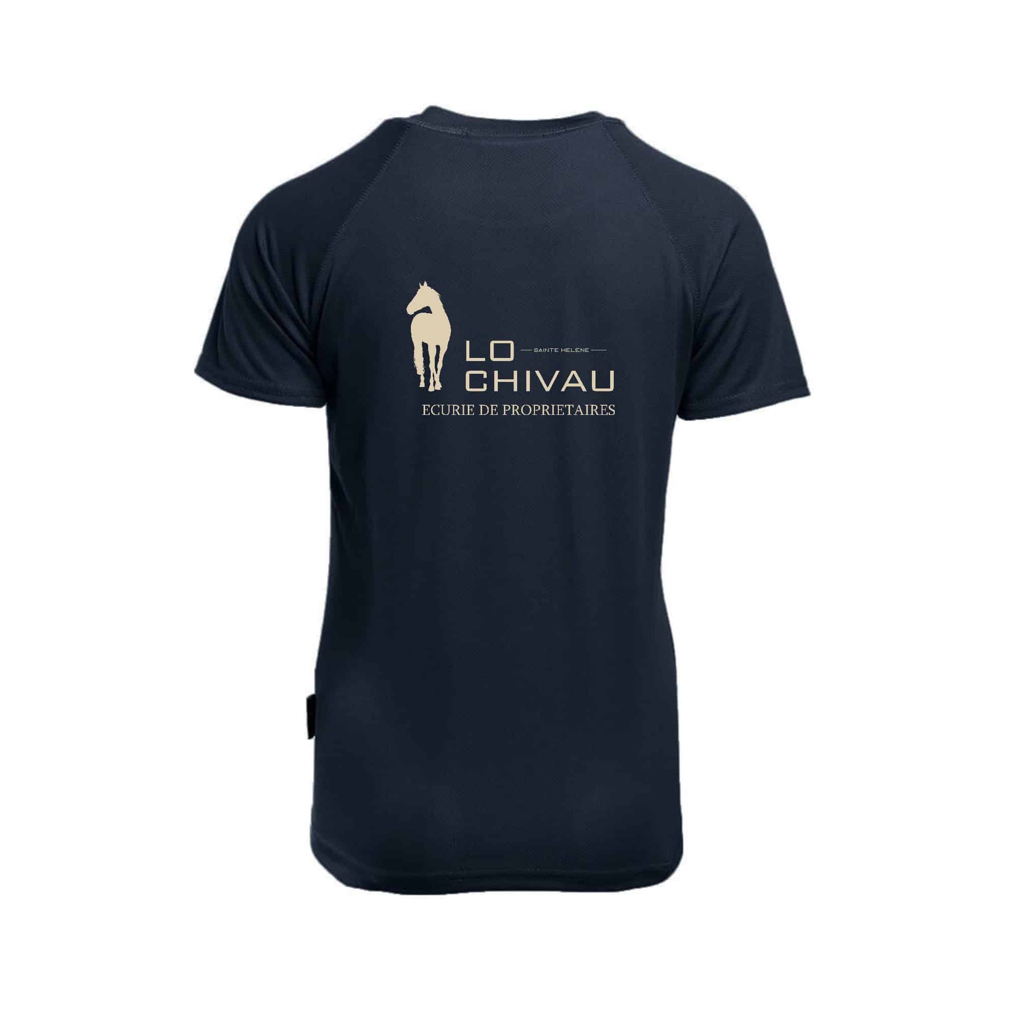 T-Shirt respirant (femme) - ECURIE LO CHIVAU - Navy - PK141 – Image 3