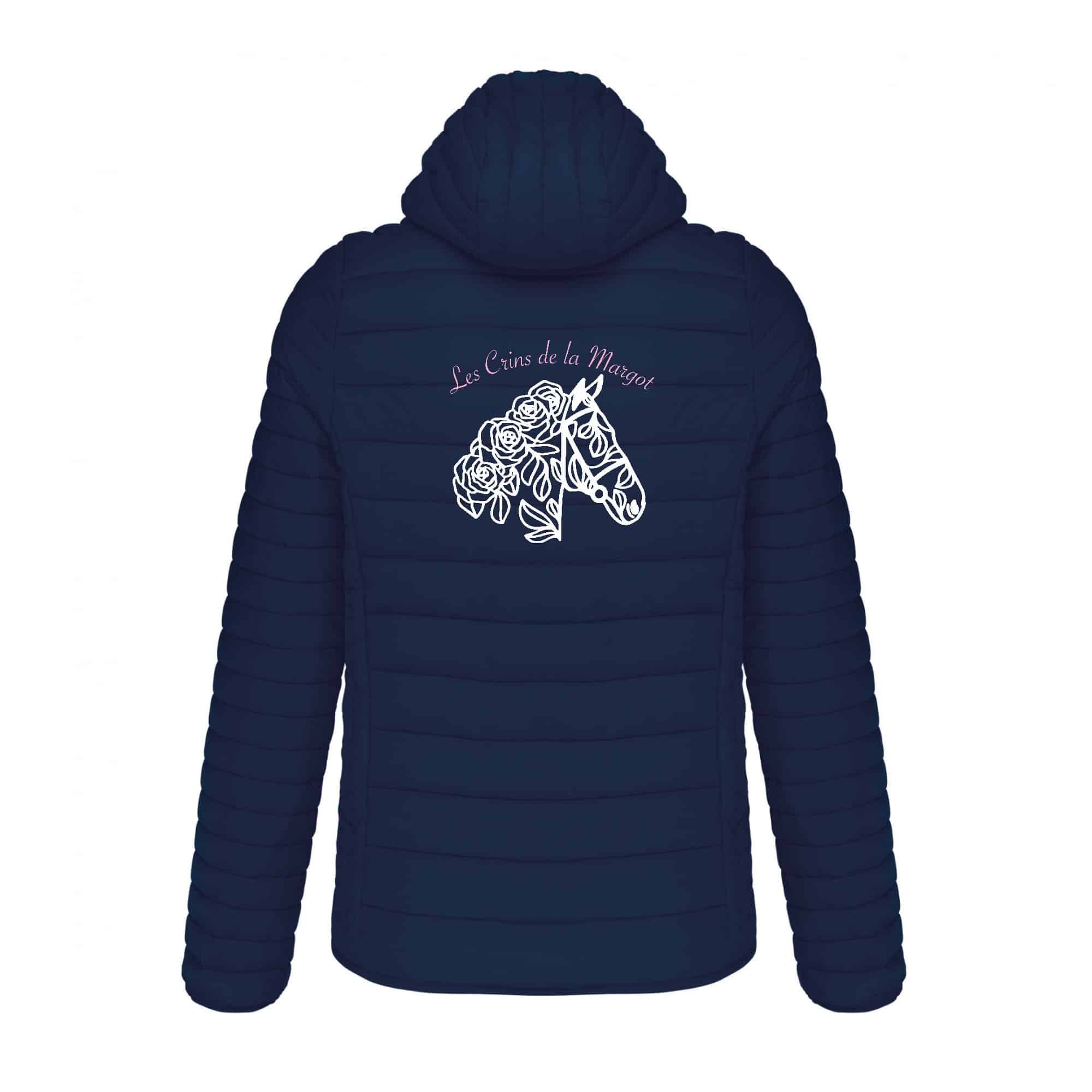 DOUDOUNE AVEC MANCHES ET CAPUCHE (homme) - Les crins de la Margot - Navy - K6110 – Image 3