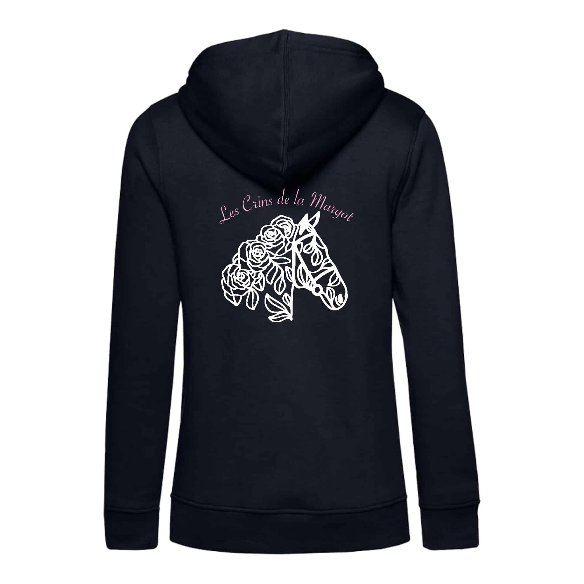 SWEAT A CAPUCHE (femme) – Les crins de la Margot - Navy - BCW34B – Image 3