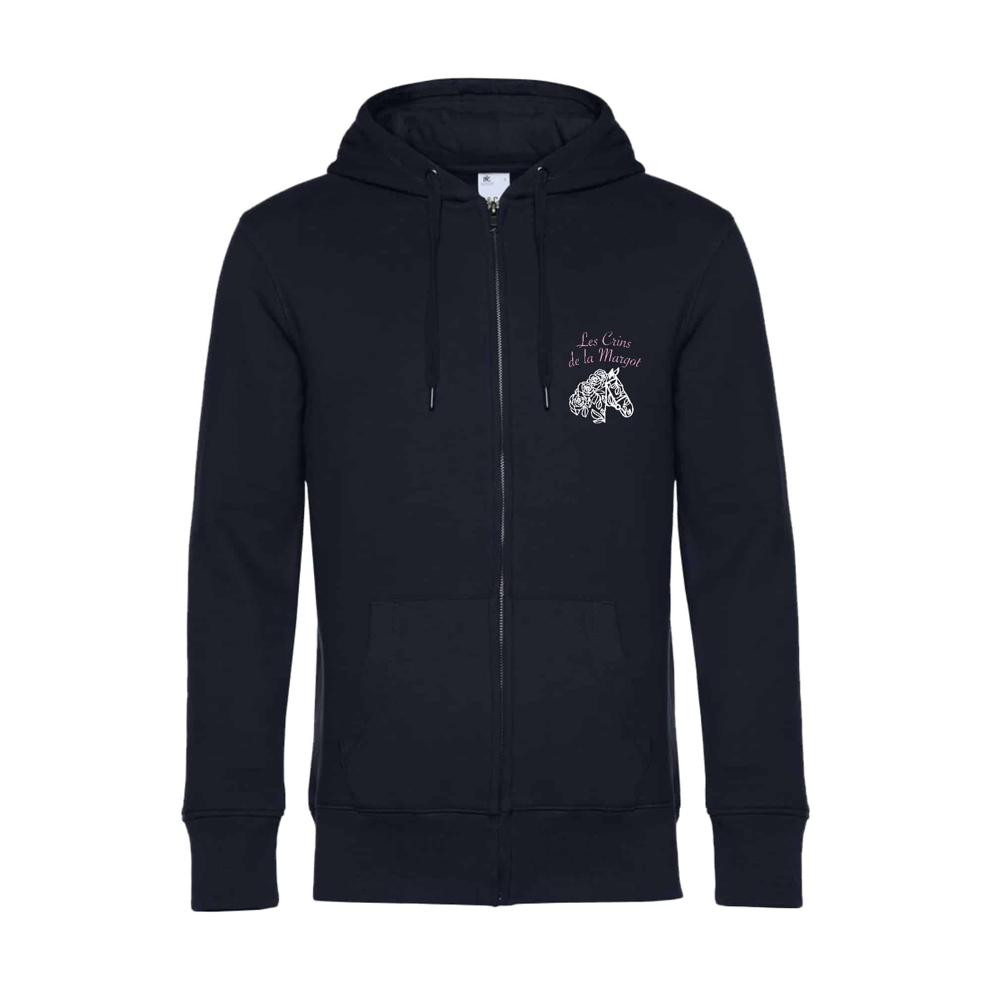 SWEAT ZIPPÉ (Homme) - Les crins de la Margot - Navy - BCU03K