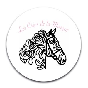STICKER ROND - Les crins de la Margot - Navy - STI001