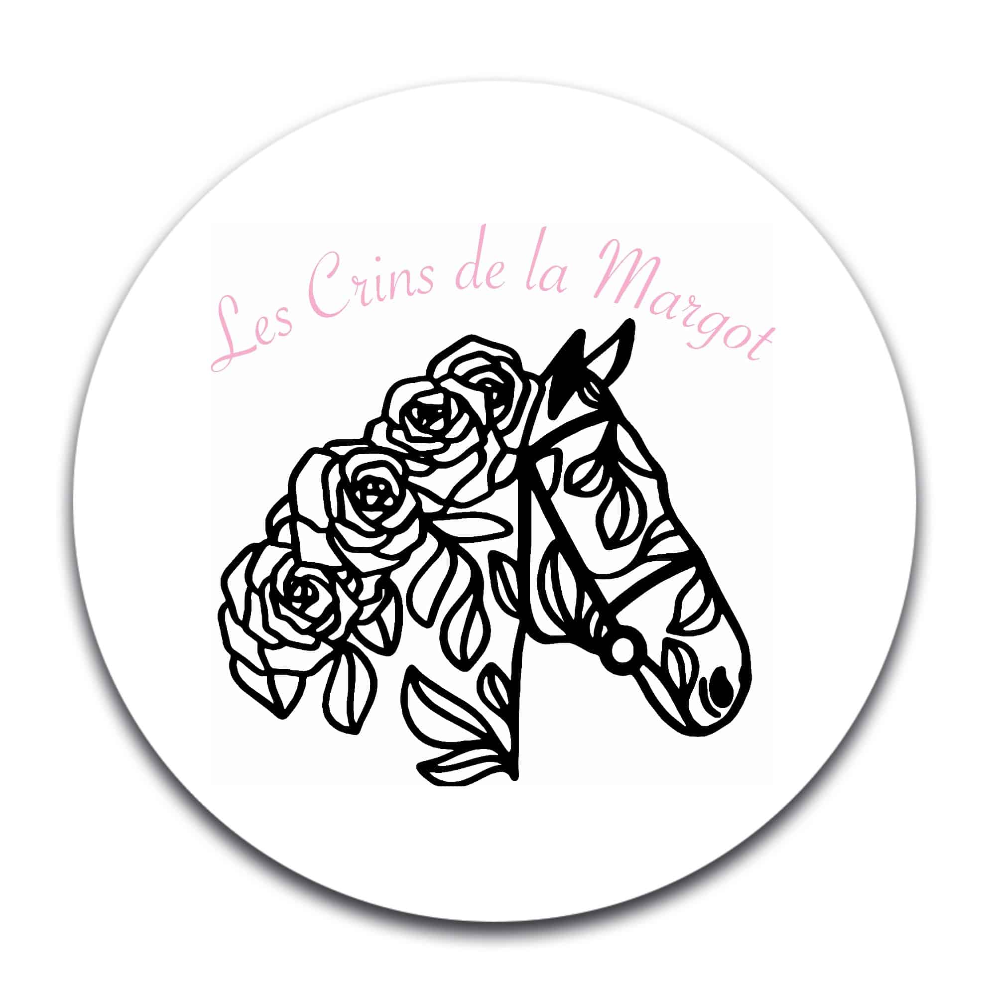 STICKER ROND - Les crins de la Margot - Navy - STI001