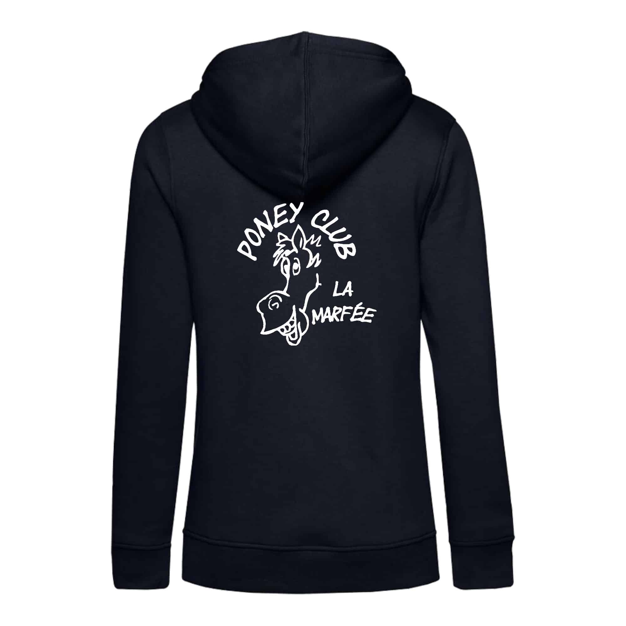 SWEAT A CAPUCHE (femme) – poney-club la Marfée - Navy - BCW34B – Image 3