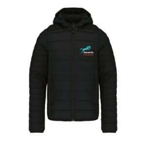 DOUDOUNE AVEC MANCHES ET CAPUCHE (enfant) - Centre équestre Marseille Pastré - Noir - K6112