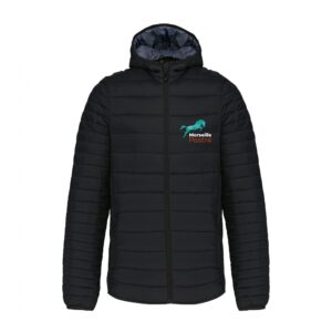 DOUDOUNE AVEC MANCHES ET CAPUCHE (homme) - Centre équestre Marseille Pastré - Noir - K6110