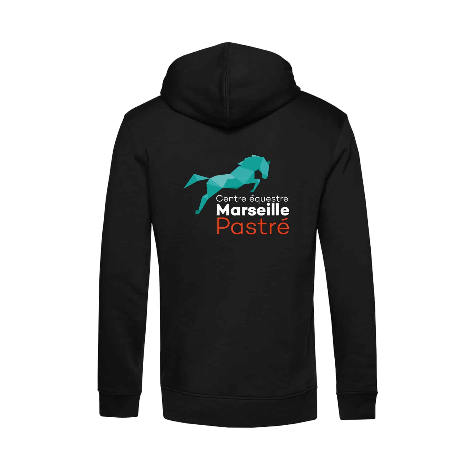 SWEAT ZIPPÉ (enfant) - Centre équestre Marseille Pastré - Noir - K455 – Image 3