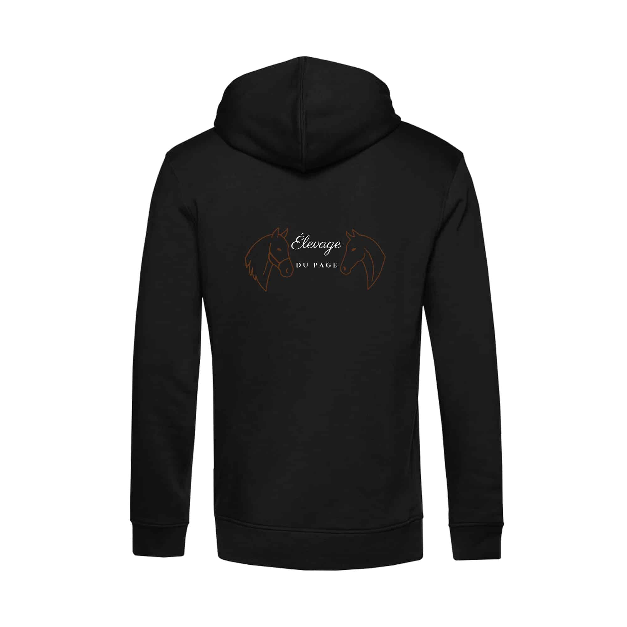 SWEAT A CAPUCHE (enfant) - Élevage du Page - Noir - K477 – Image 2