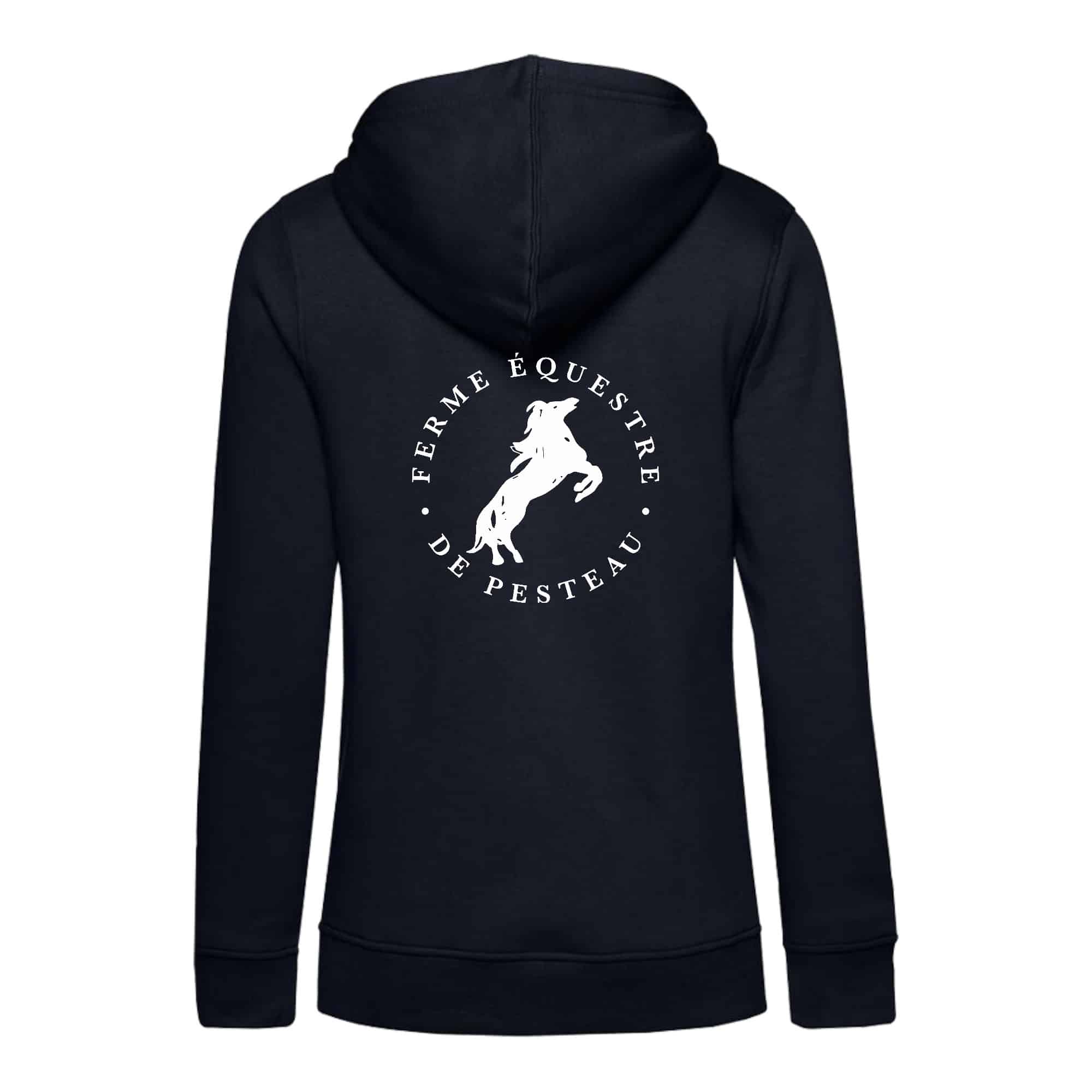 SWEAT A CAPUCHE (femme) – Ferme équestre de Pesteau - Navy - BCW34B – Image 3