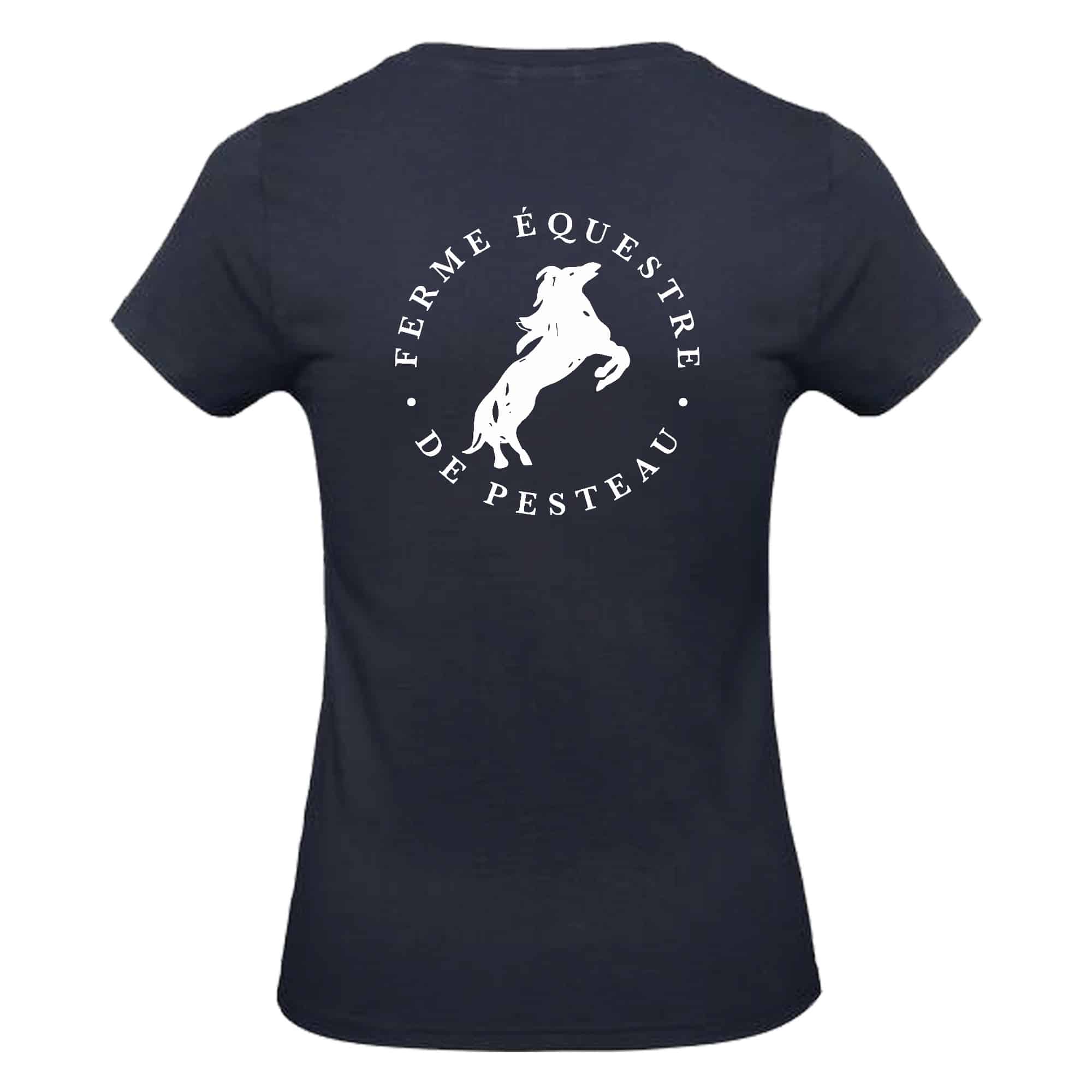 T-SHIRT (femme) - Ferme équestre de Pesteau - Navy - BC04T – Image 3