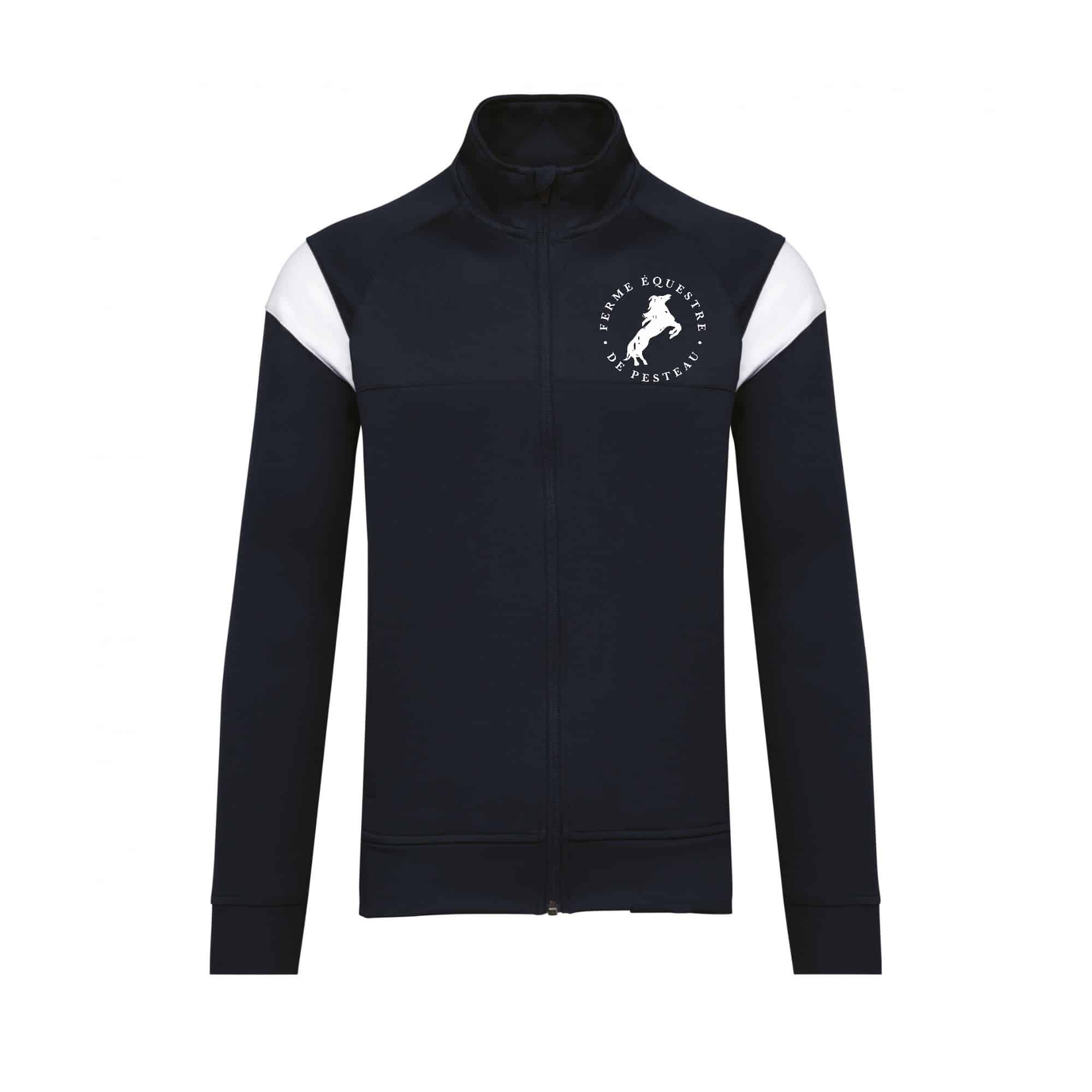 Veste de survêtement zippée (enfant) - Ferme équestre de Pesteau - Navy - PA391