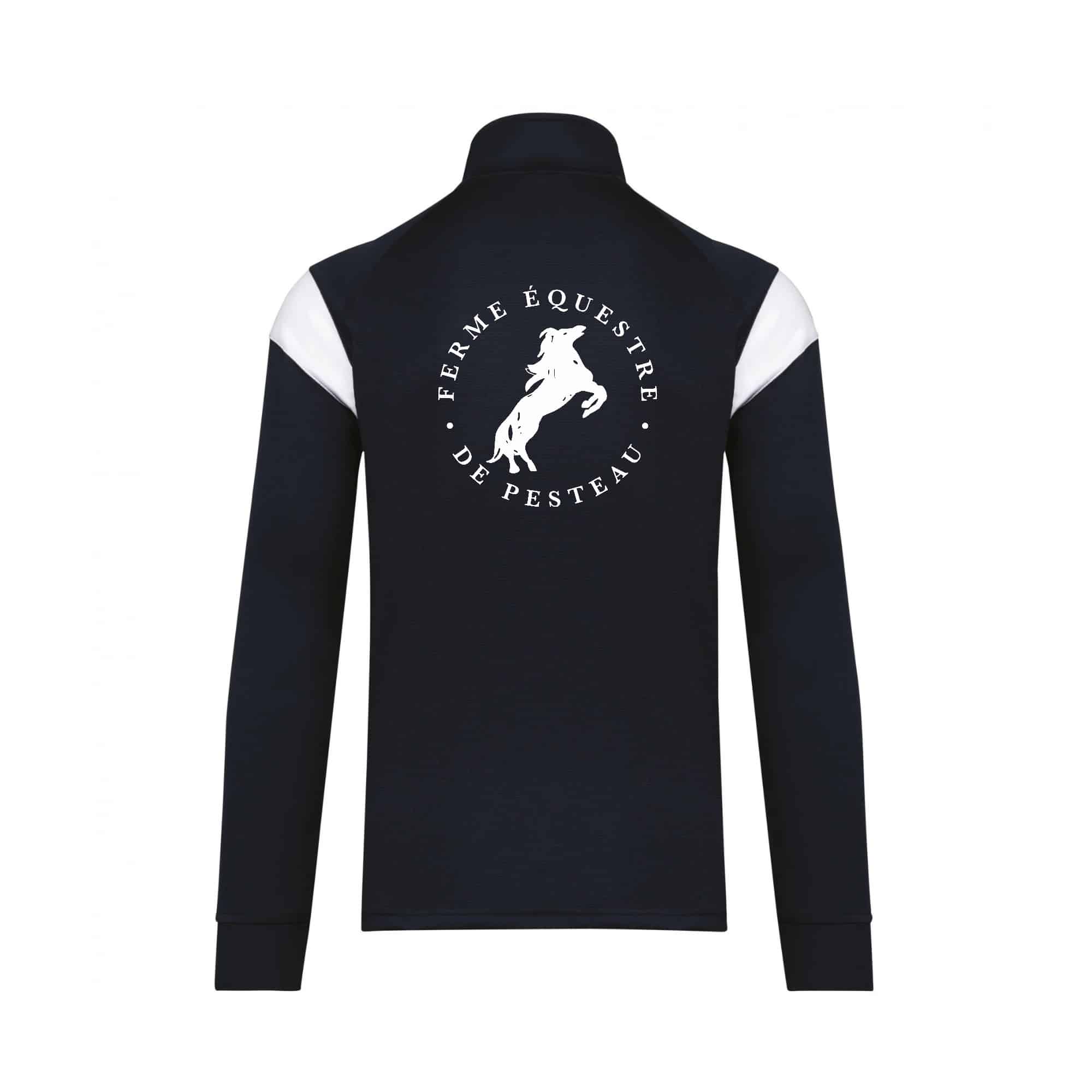 Veste de survêtement zippée (enfant) - Ferme équestre de Pesteau - Navy - PA391 – Image 2