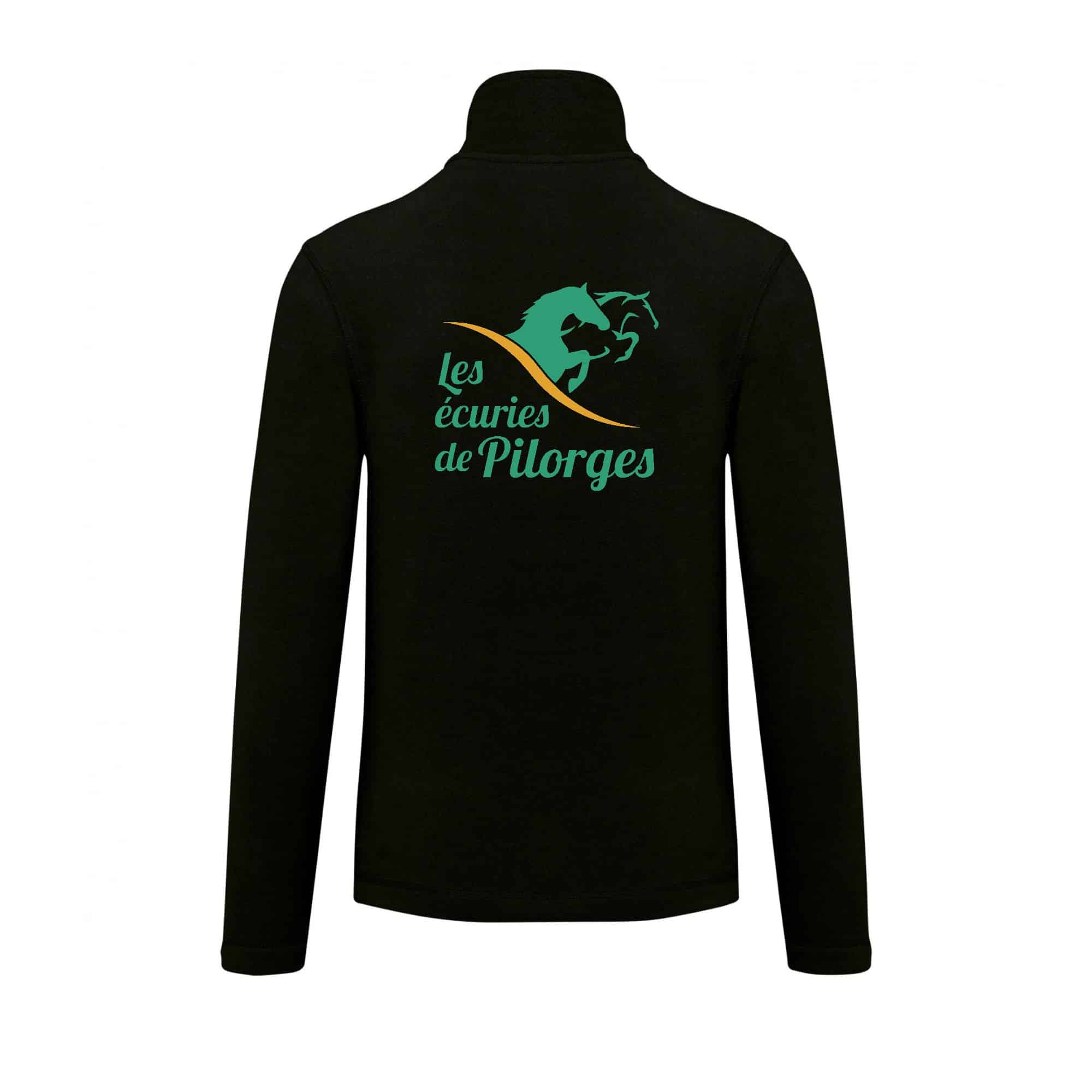 Veste micropolaire zippée (enfant) – Les Écuries de Pilorges - Noir – K920 – Image 3